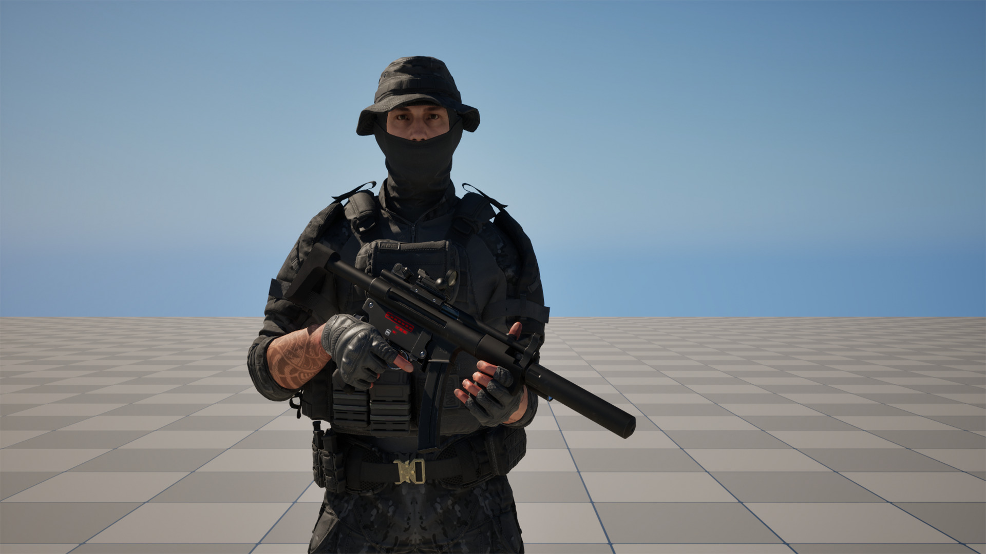 MP5K Weapon Fps - Tps Low-poly 3D model_13