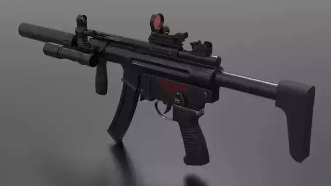 MP5K Weapon Fps - Tps Low-poly 3D model