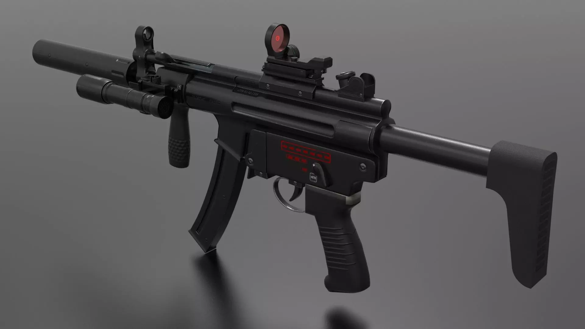 MP5K Weapon Fps - Tps Low-poly 3D model_0