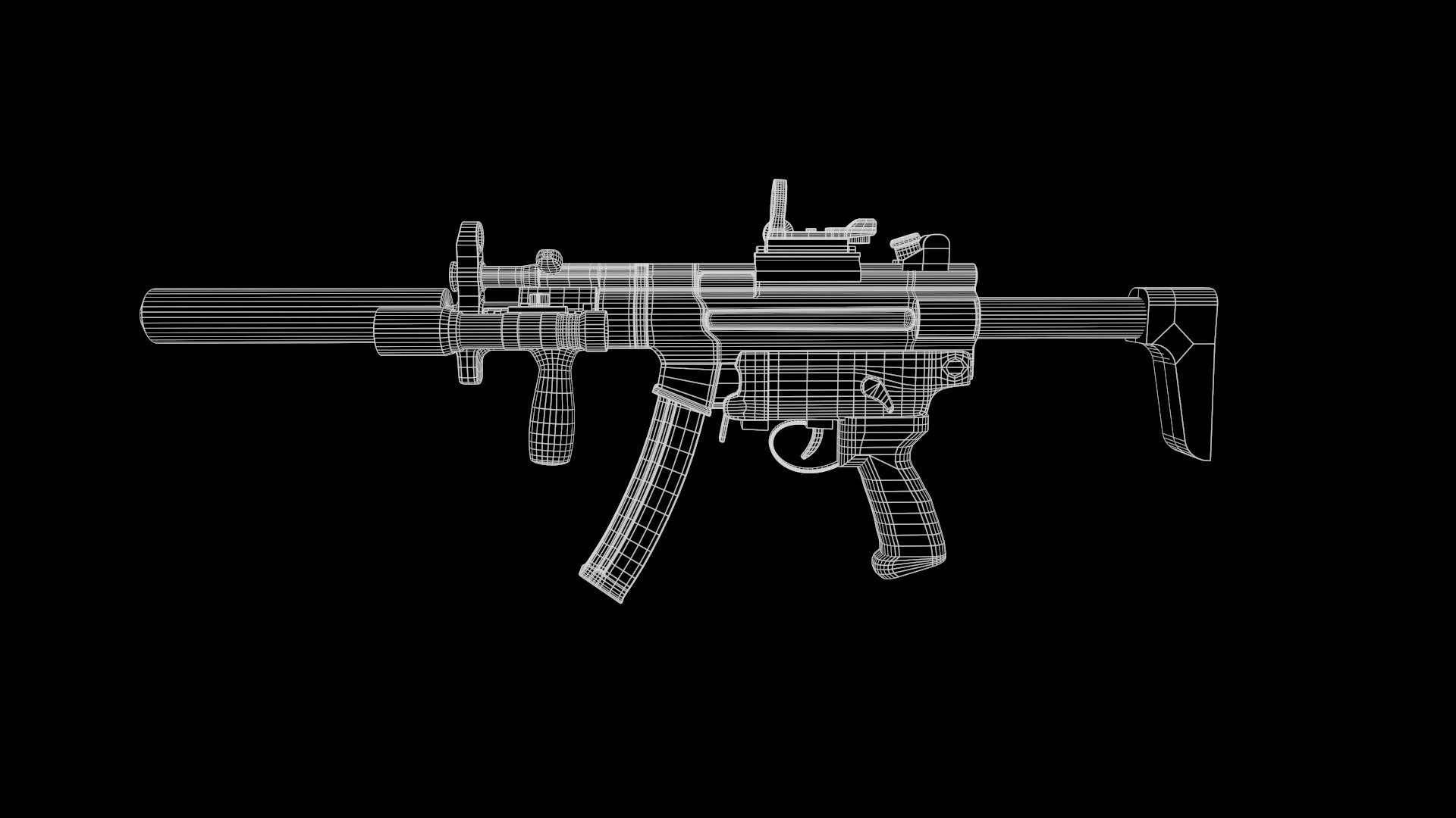 MP5K Weapon Fps - Tps Low-poly 3D model_14