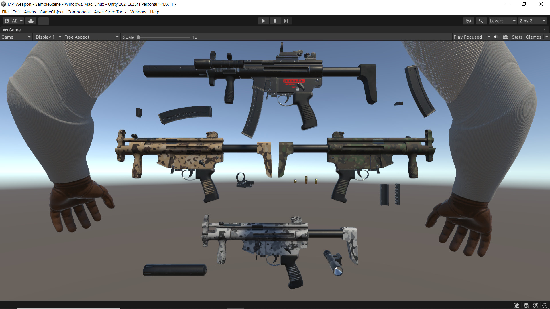 MP5K Weapon Fps - Tps Low-poly 3D model_9