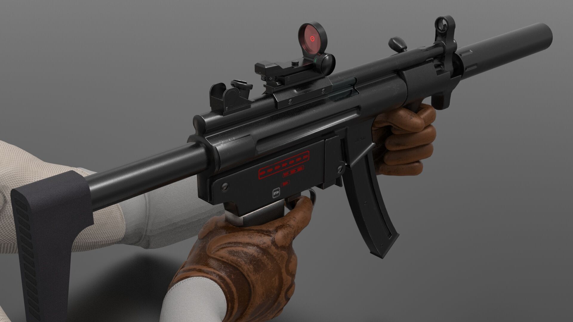 MP5K Weapon Fps - Tps Low-poly 3D model_7