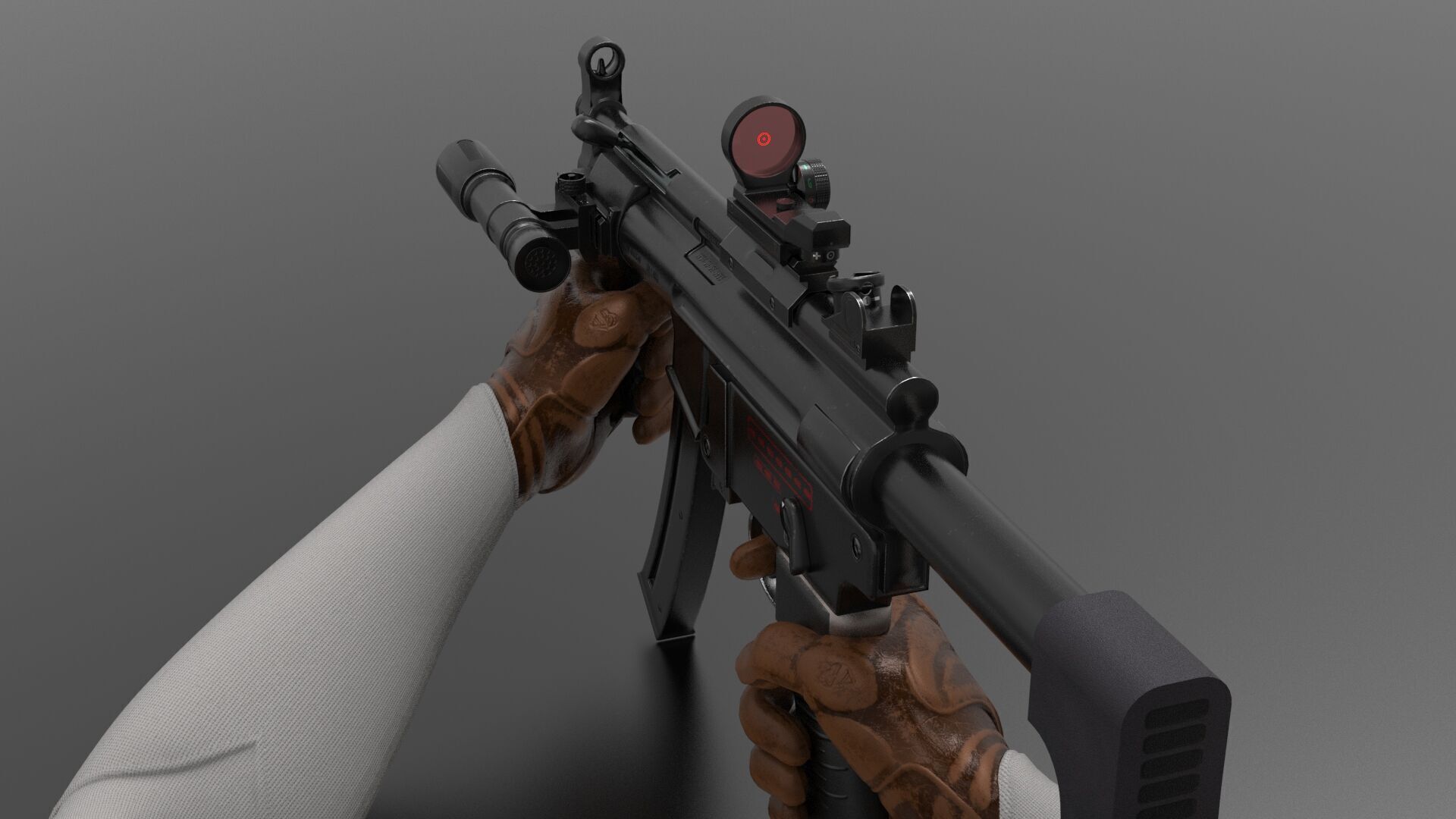 MP5K Weapon Fps - Tps Low-poly 3D model_6