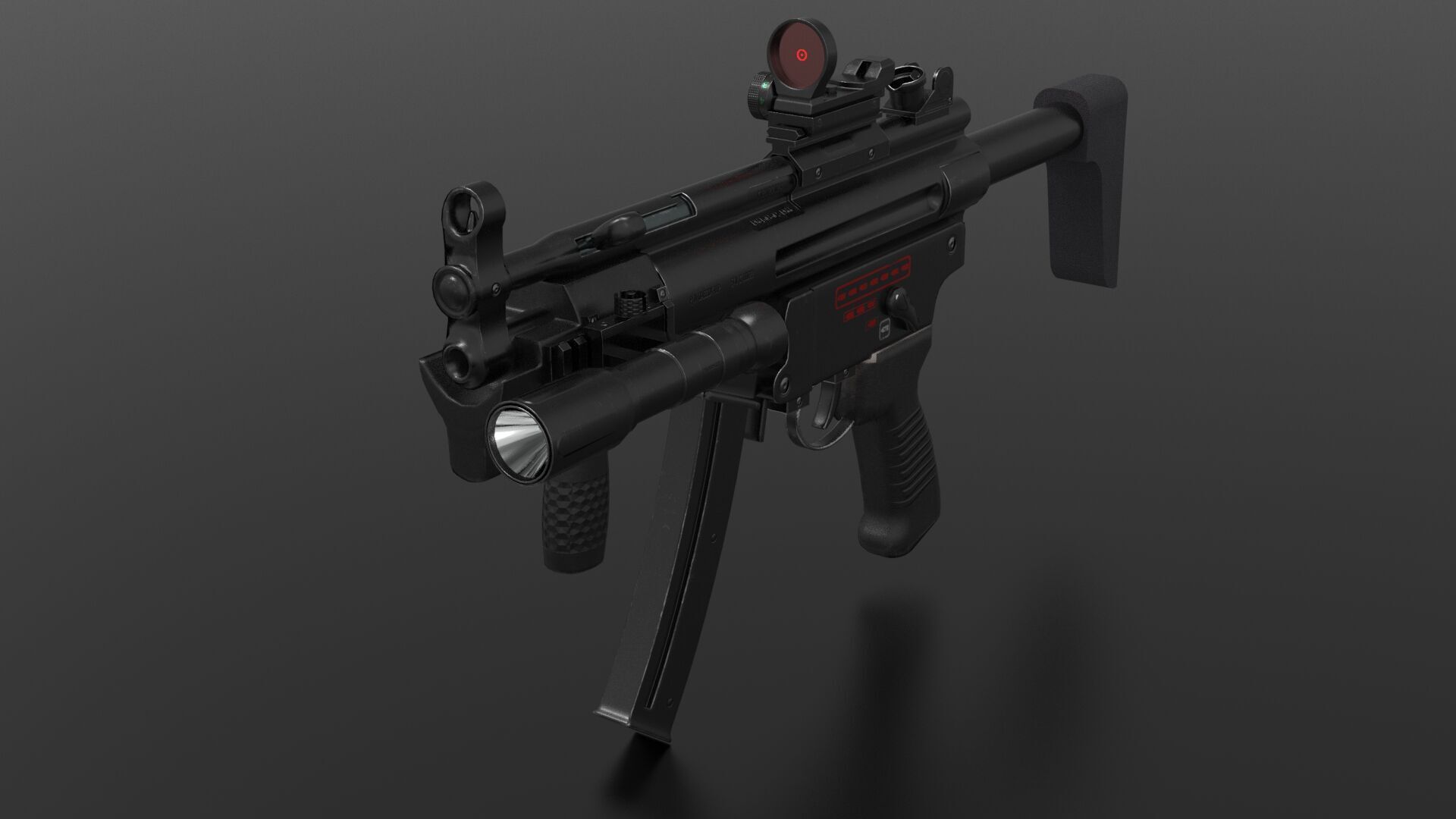 MP5K Weapon Fps - Tps Low-poly 3D model_4