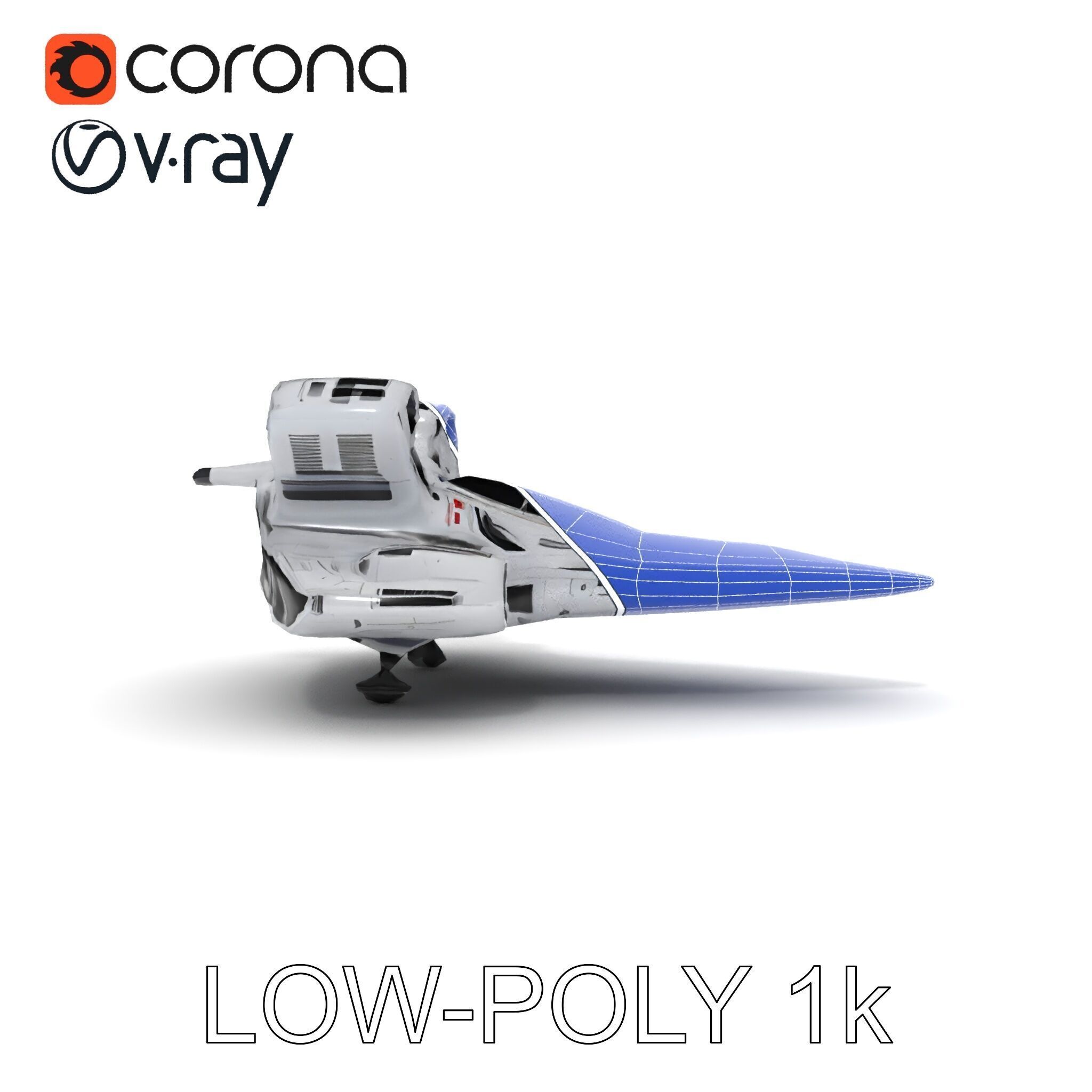 Futuristic Spacecraft Model Pack with HighDetail Textures Low-poly 3D model_34