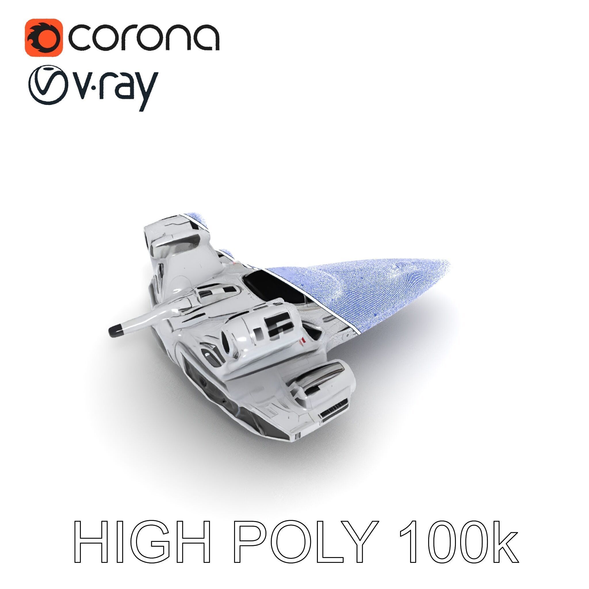 Futuristic Spacecraft Model Pack with HighDetail Textures Low-poly 3D model_30