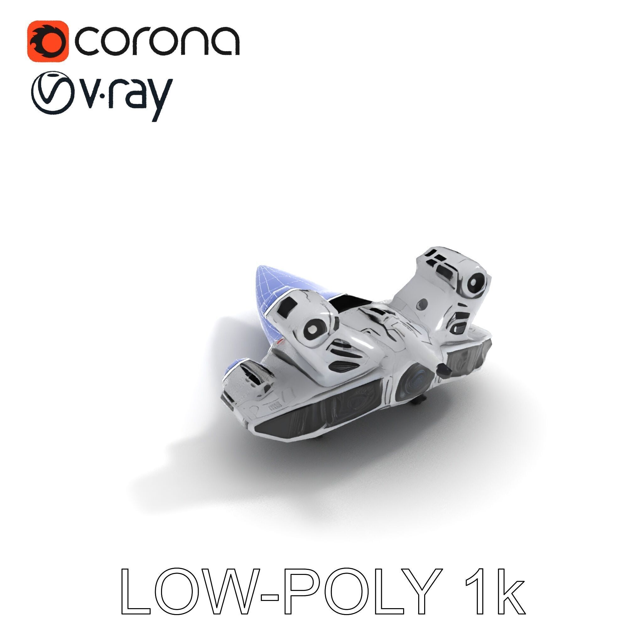 Futuristic Spacecraft Model Pack with HighDetail Textures Low-poly 3D model_19