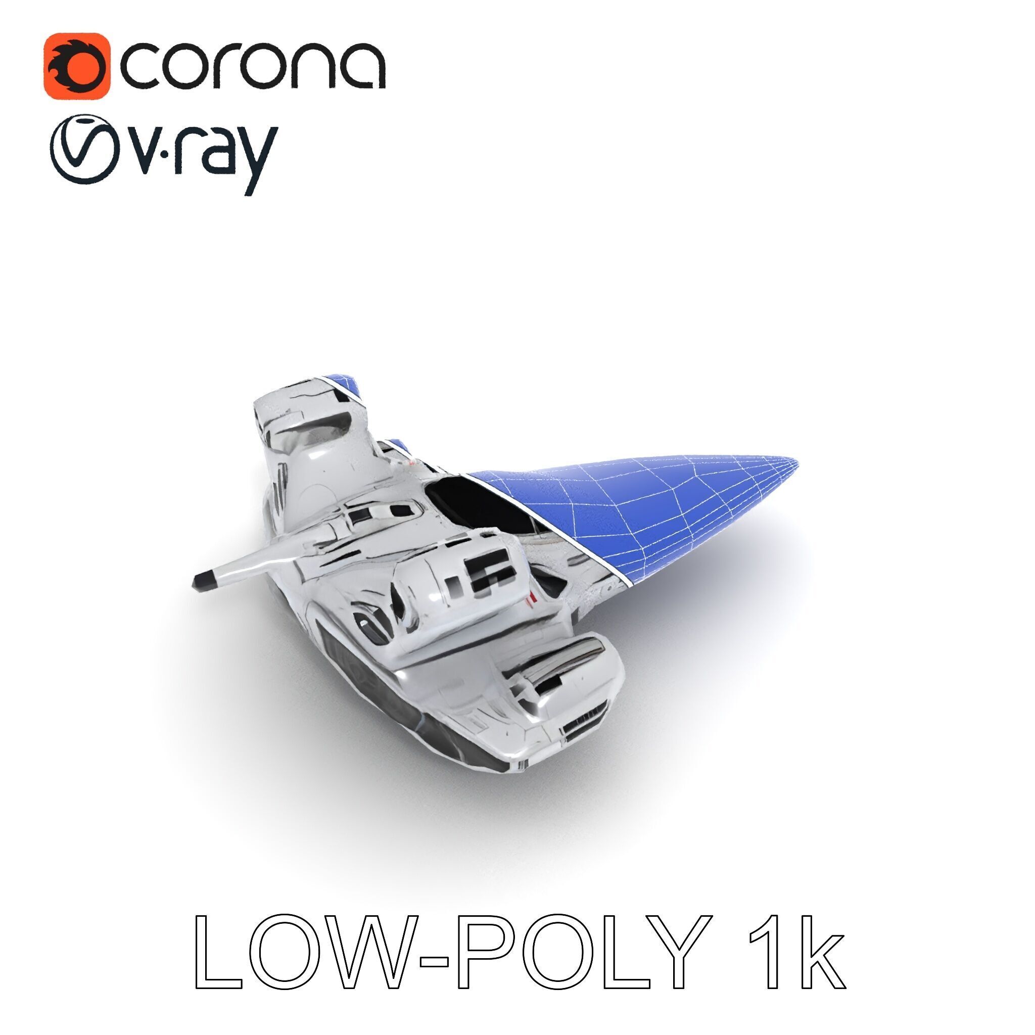 Futuristic Spacecraft Model Pack with HighDetail Textures Low-poly 3D model_7