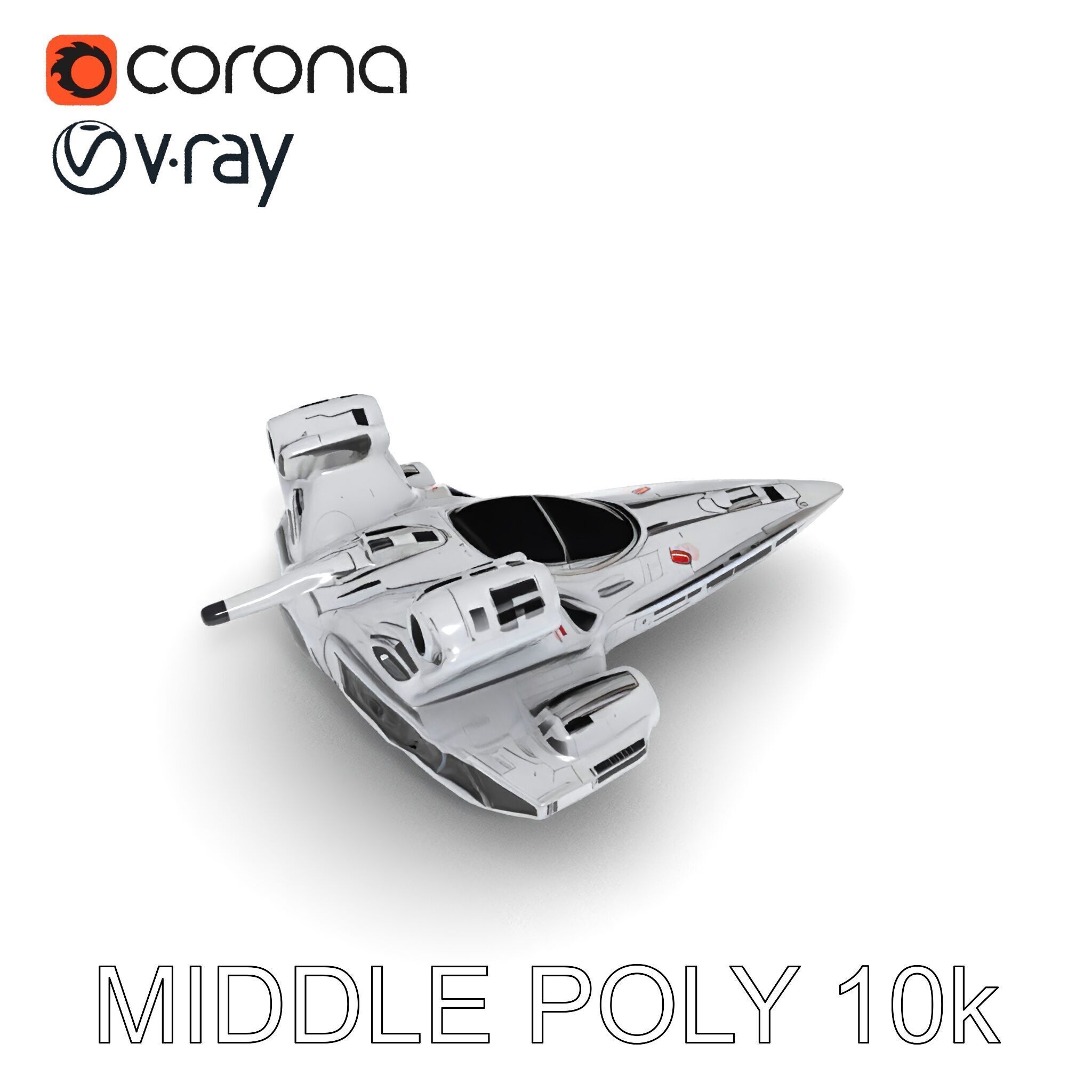 Futuristic Spacecraft Model Pack with HighDetail Textures Low-poly 3D model_28