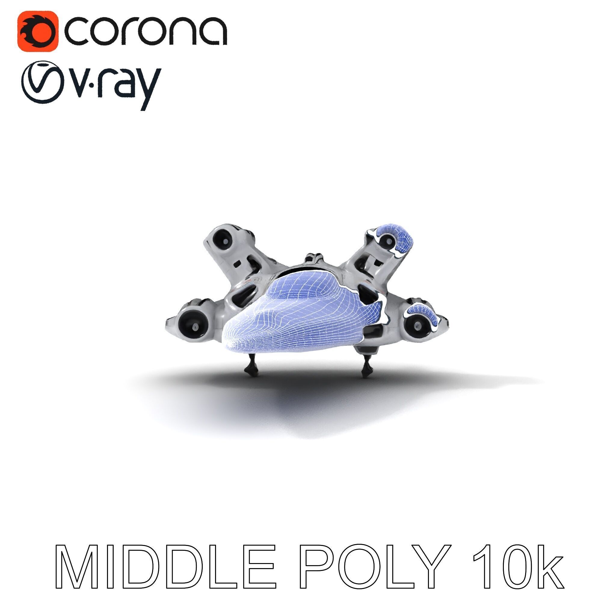 Futuristic Spacecraft Model Pack with HighDetail Textures Low-poly 3D model_33