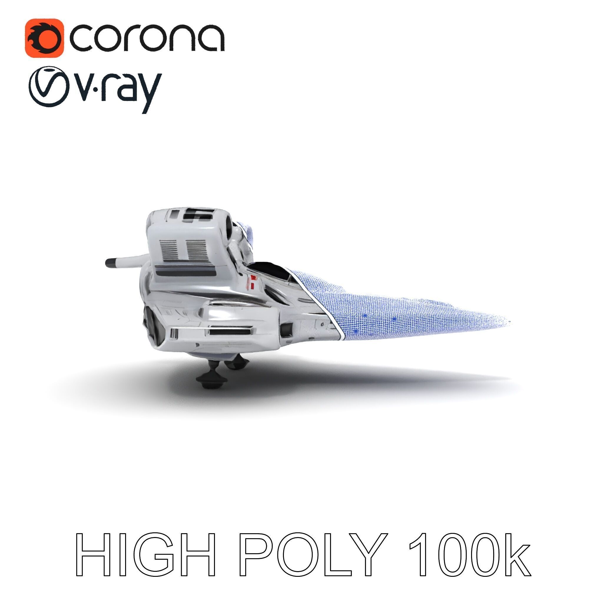 Futuristic Spacecraft Model Pack with HighDetail Textures Low-poly 3D model_35