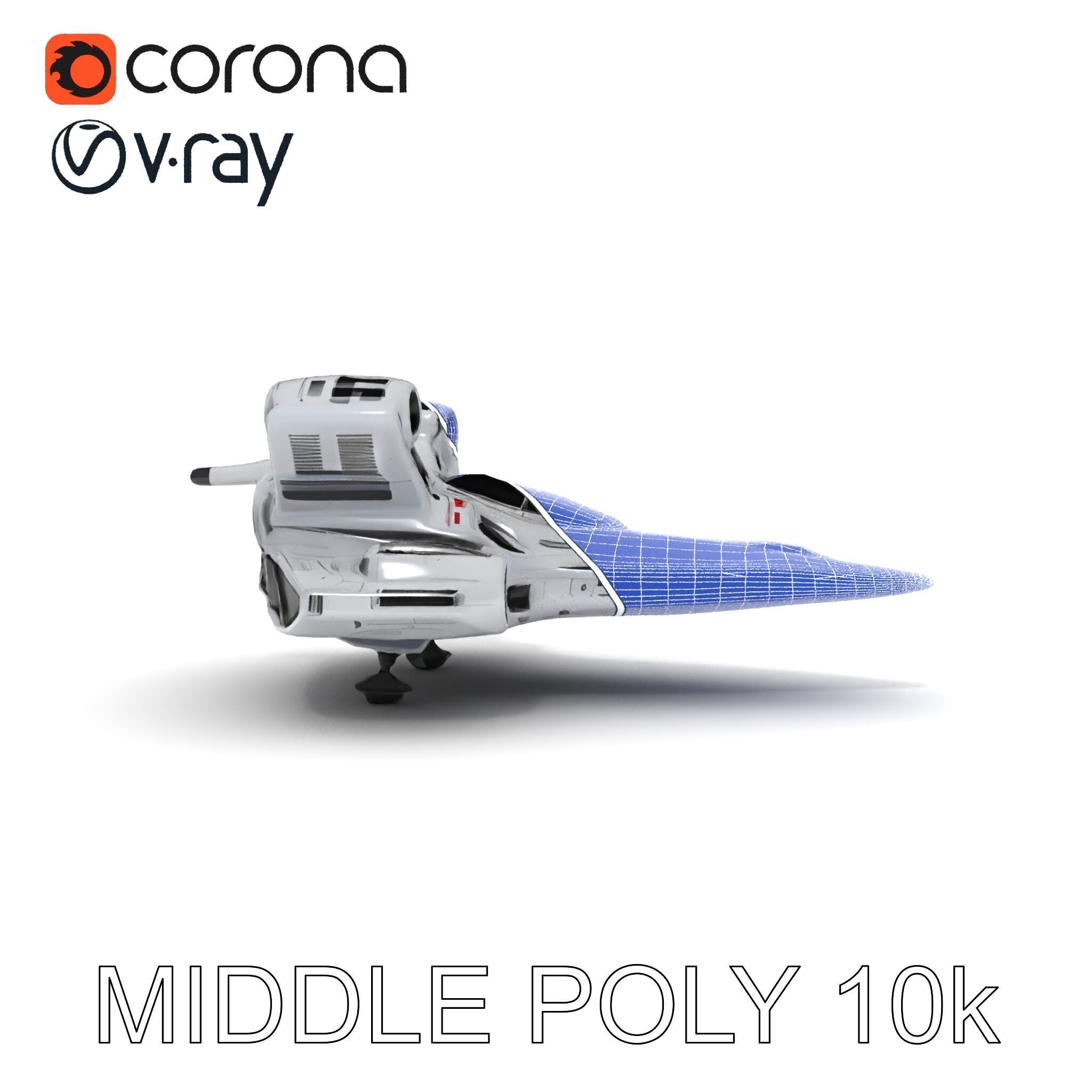 Futuristic Spacecraft Model Pack with HighDetail Textures Low-poly 3D model_18
