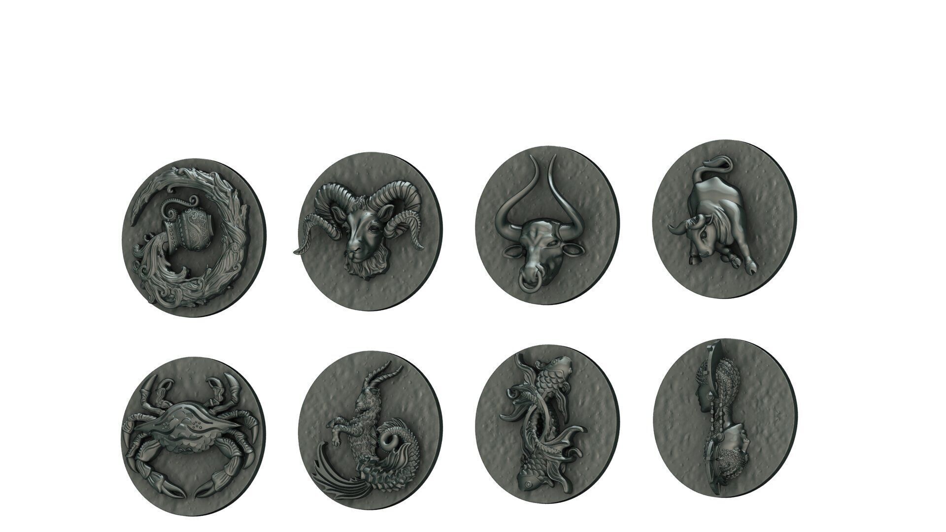 ZORDIAC COIN CHARMS  3D print model_33