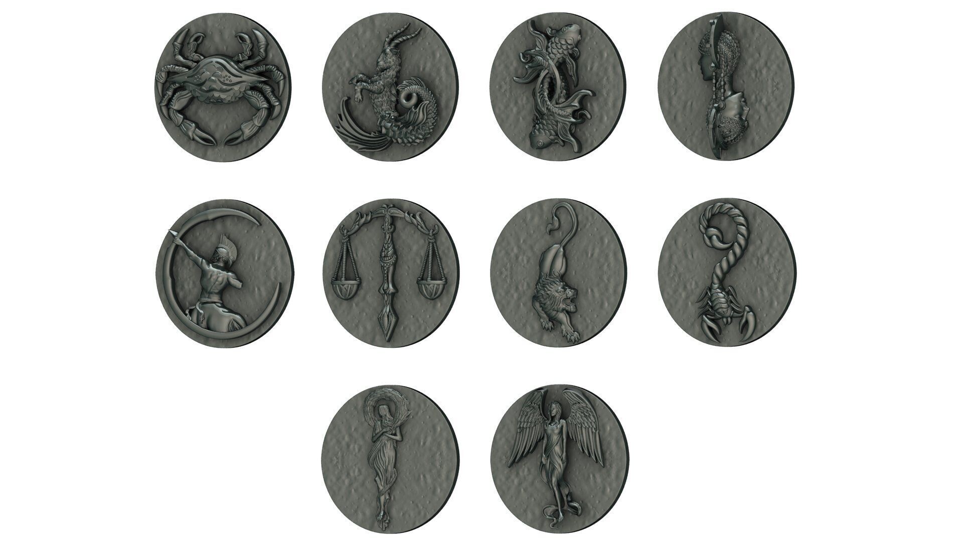 ZORDIAC COIN CHARMS  3D print model_34