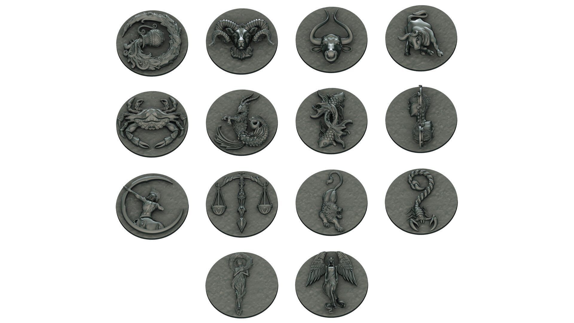 ZORDIAC COIN CHARMS  3D print model_1