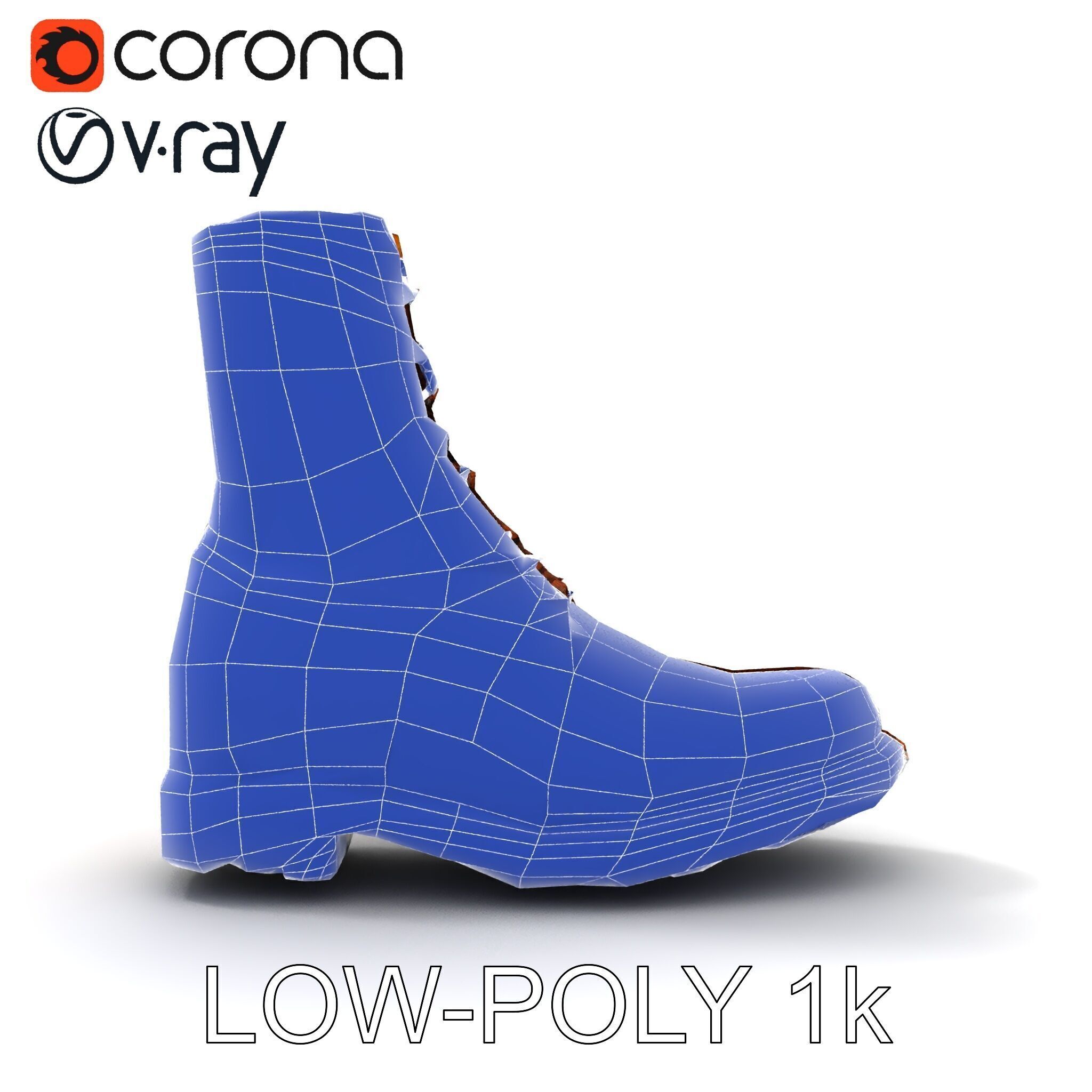 Realistic Leather Boot Model Pack for Interactive Rendering Low-poly 3D model_15