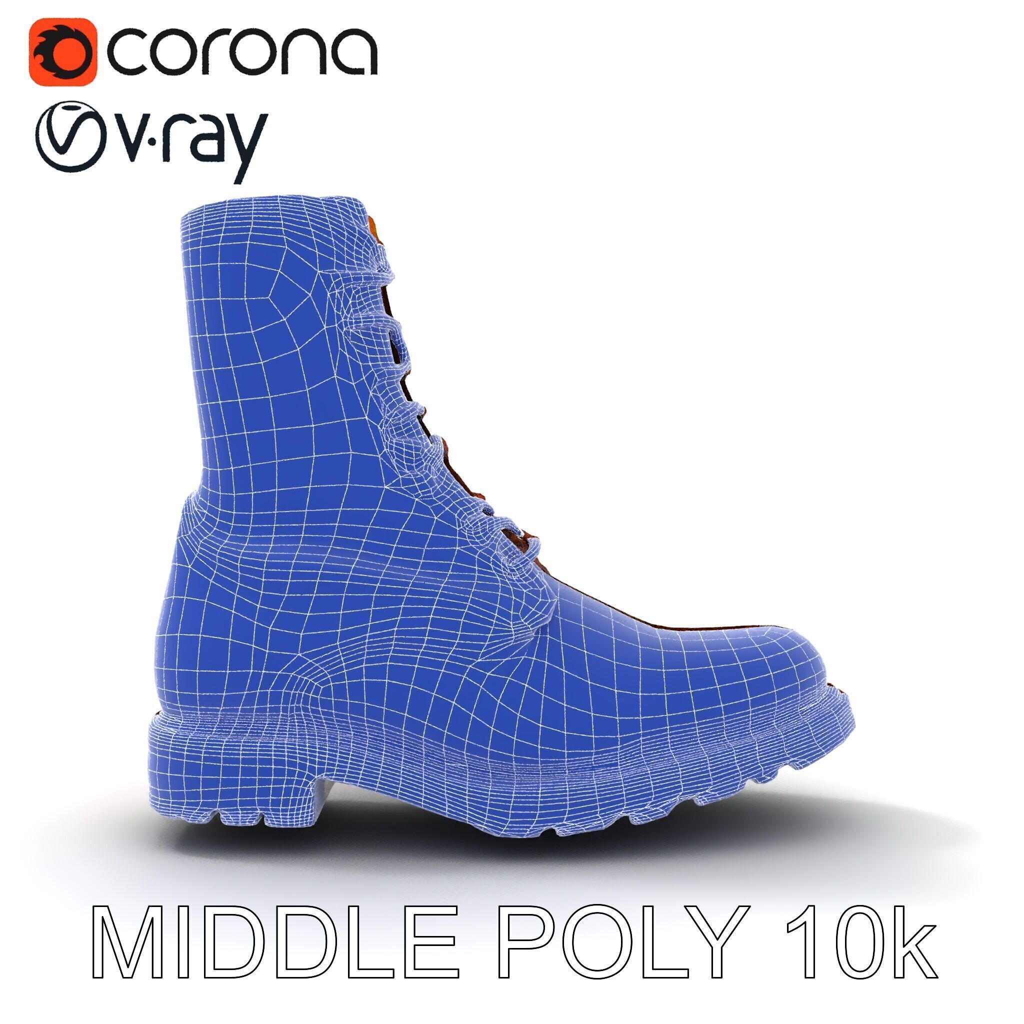 Realistic Leather Boot Model Pack for Interactive Rendering Low-poly 3D model_6