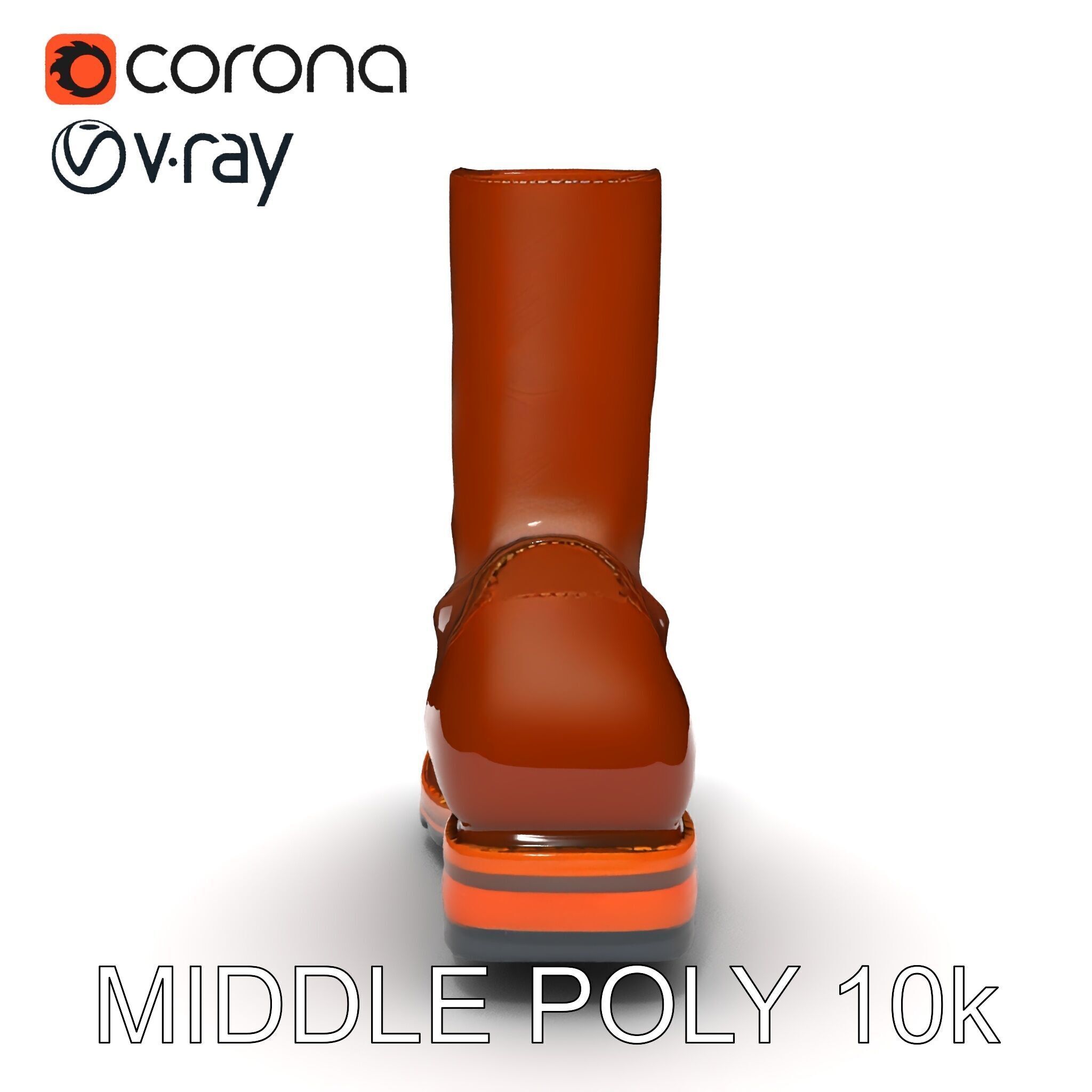 Realistic Leather Boot Model Pack for Interactive Rendering Low-poly 3D model_30