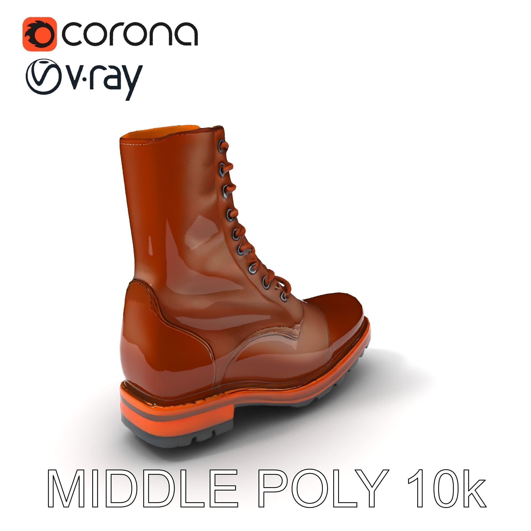Realistic Leather Boot Model Pack for Interactive Rendering Low-poly 3D model_18