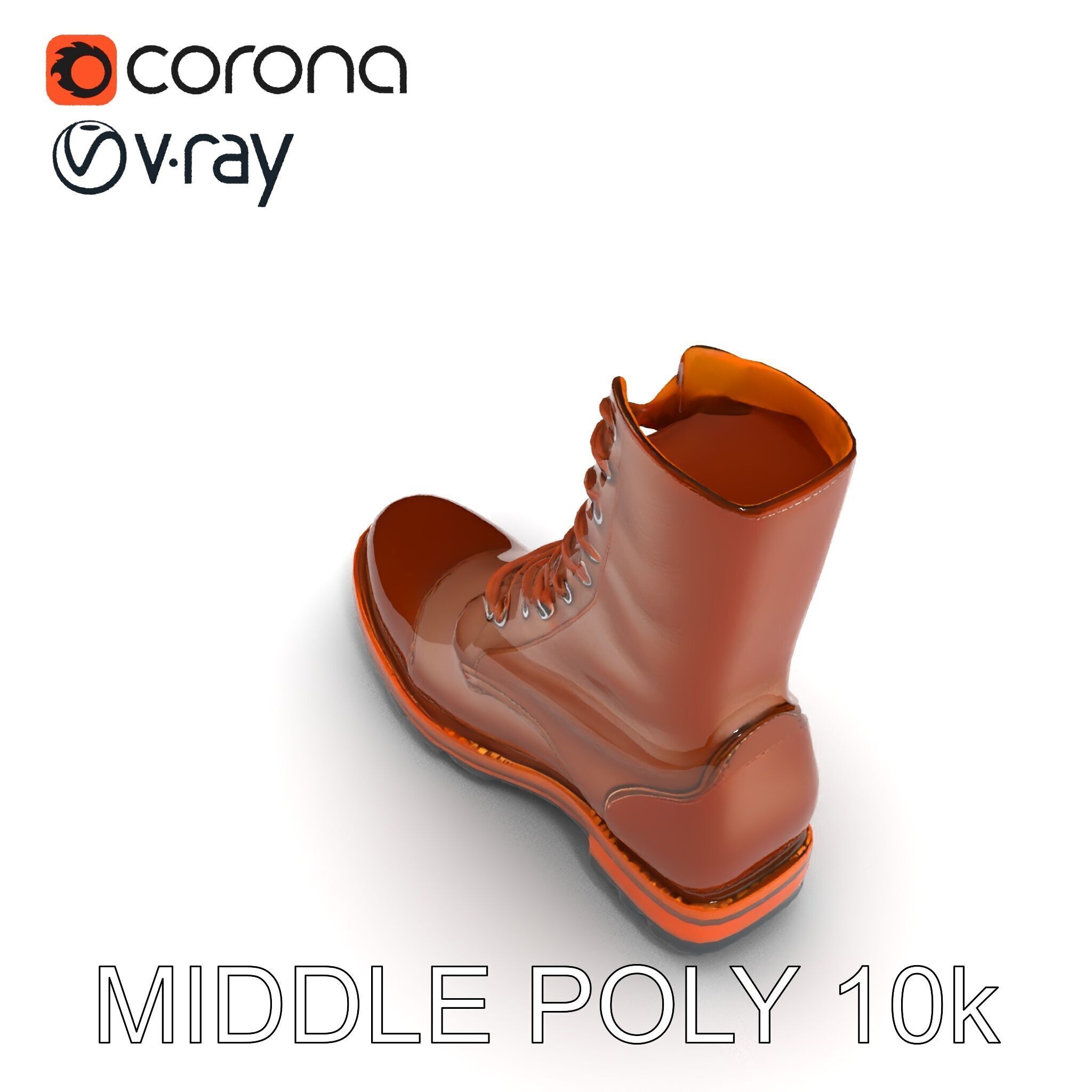 Realistic Leather Boot Model Pack for Interactive Rendering Low-poly 3D model_33