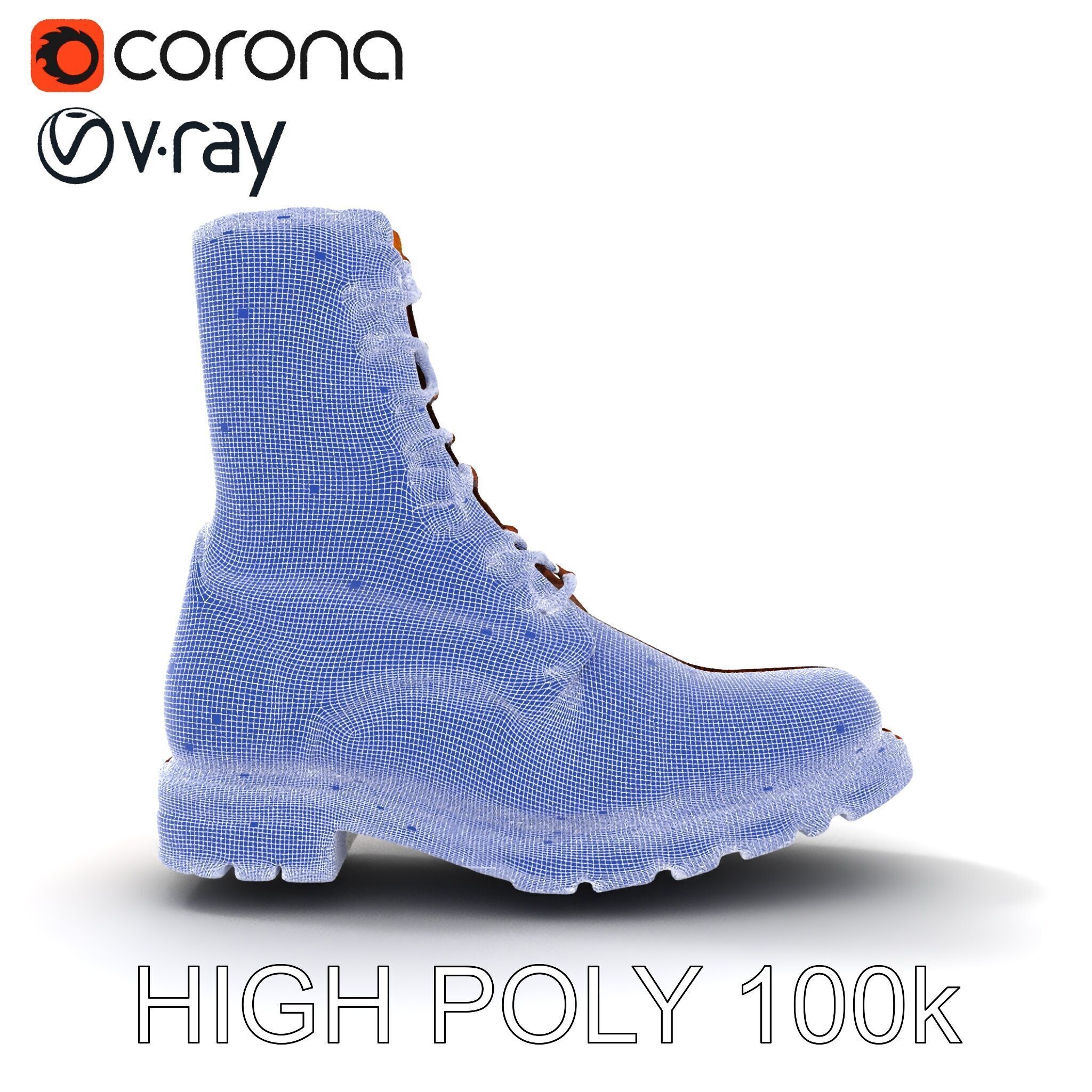 Realistic Leather Boot Model Pack for Interactive Rendering Low-poly 3D model_35