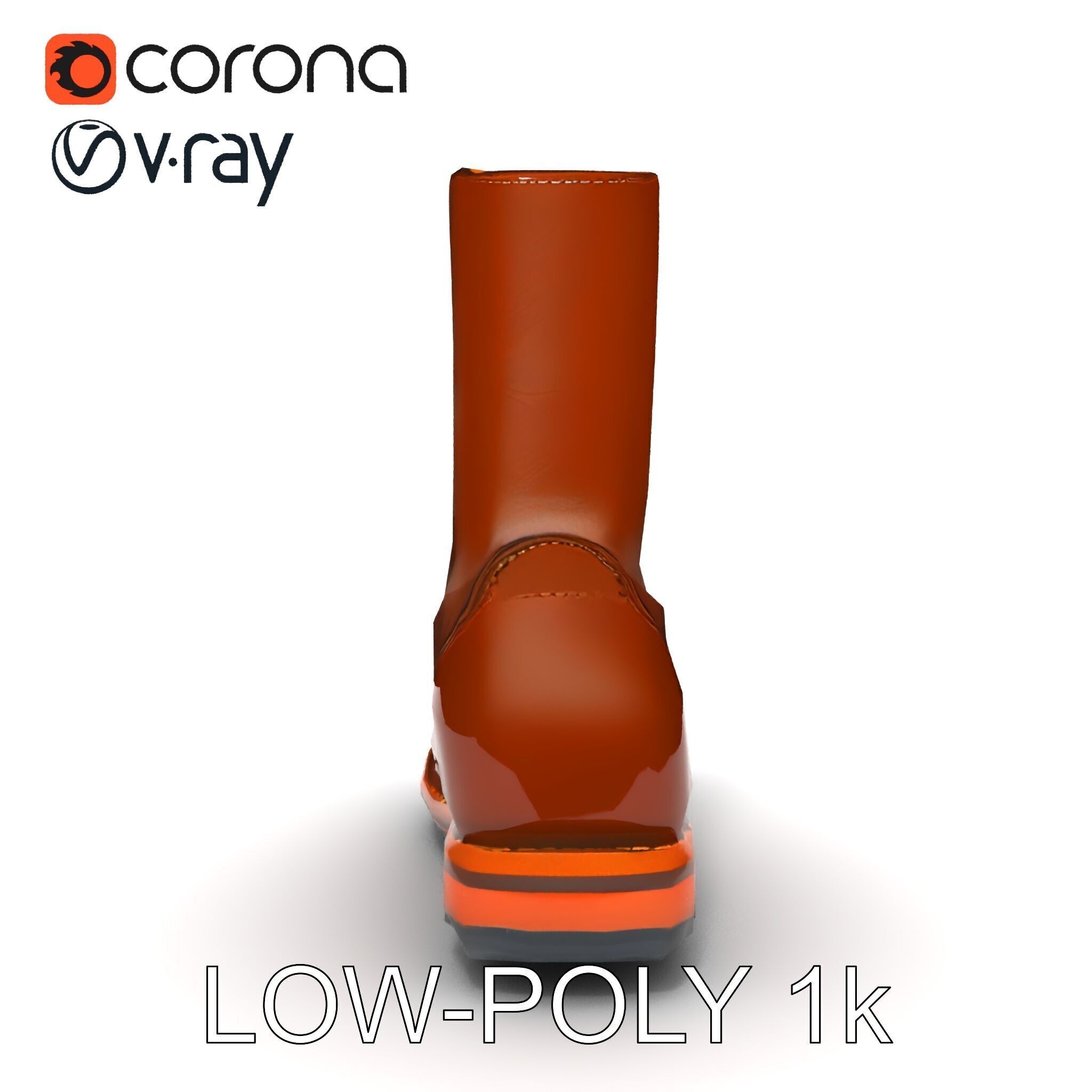 Realistic Leather Boot Model Pack for Interactive Rendering Low-poly 3D model_17