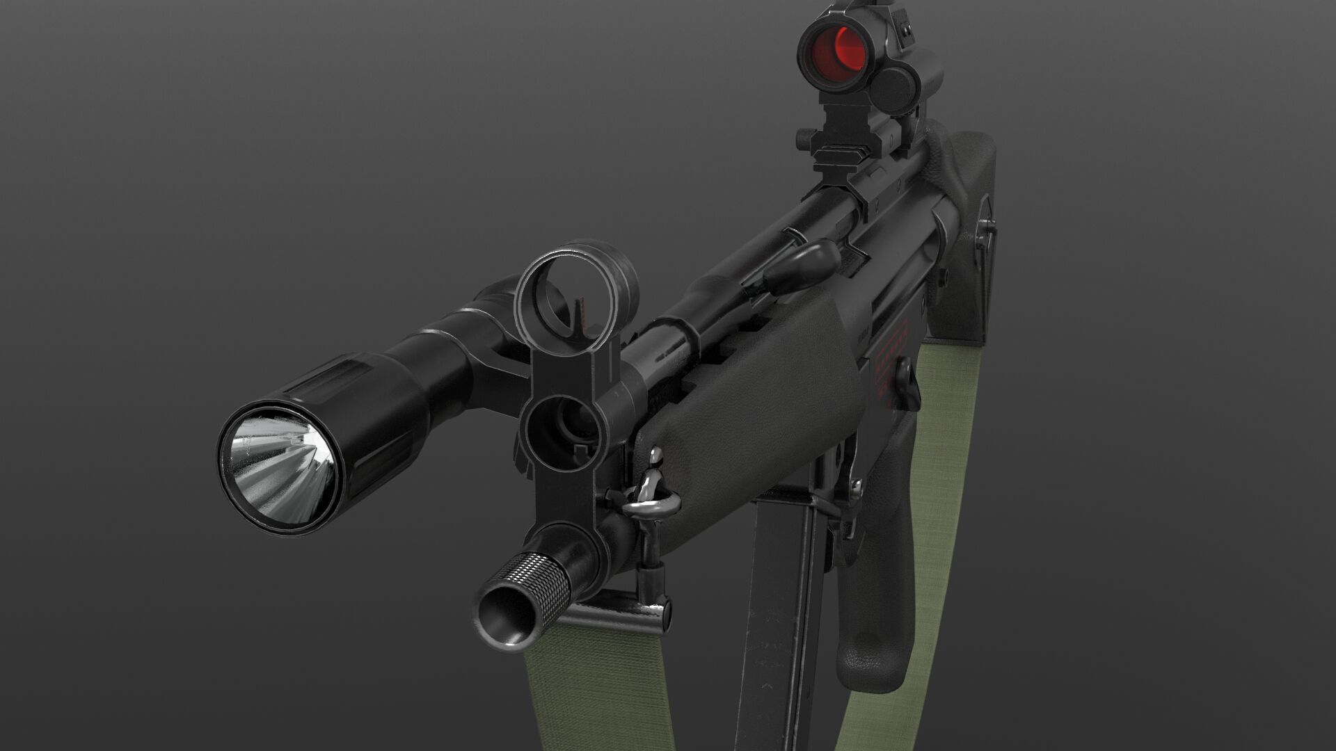 MP5 Submachine gun Fps - Tps Low-poly 3D model_4