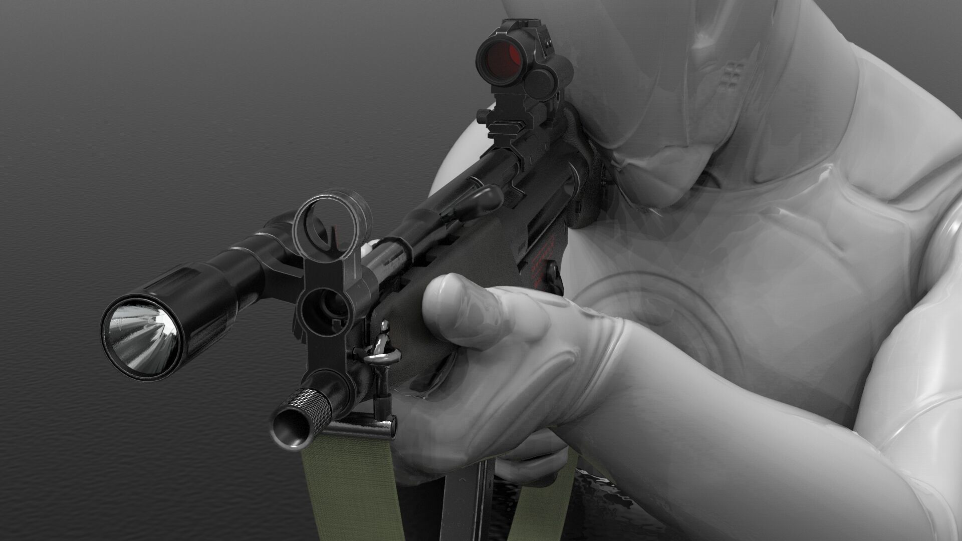 MP5 Submachine gun Fps - Tps Low-poly 3D model_7