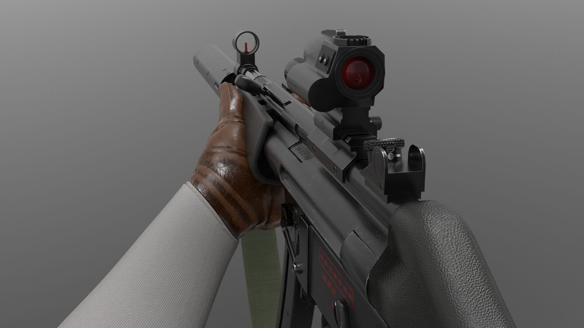 MP5 Submachine gun Fps - Tps Low-poly 3D model_6