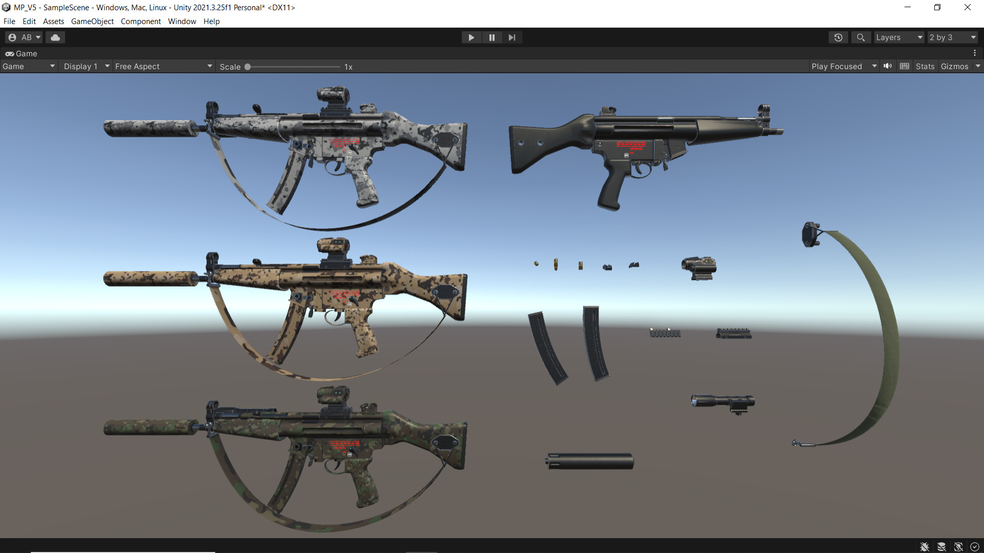 MP5 Submachine gun Fps - Tps Low-poly 3D model_12