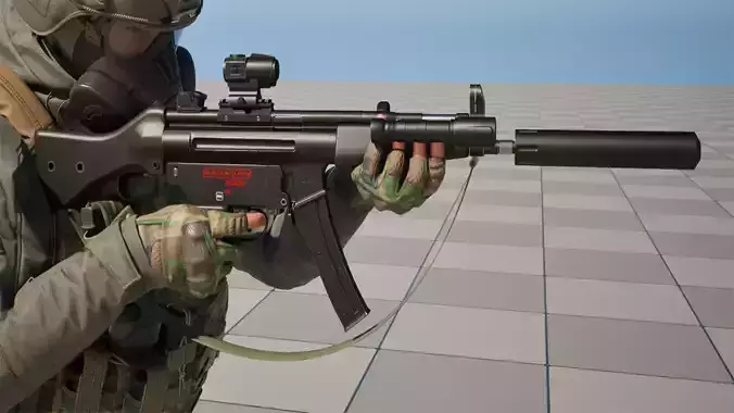 MP5 Submachine gun Fps - Tps Low-poly 3D model