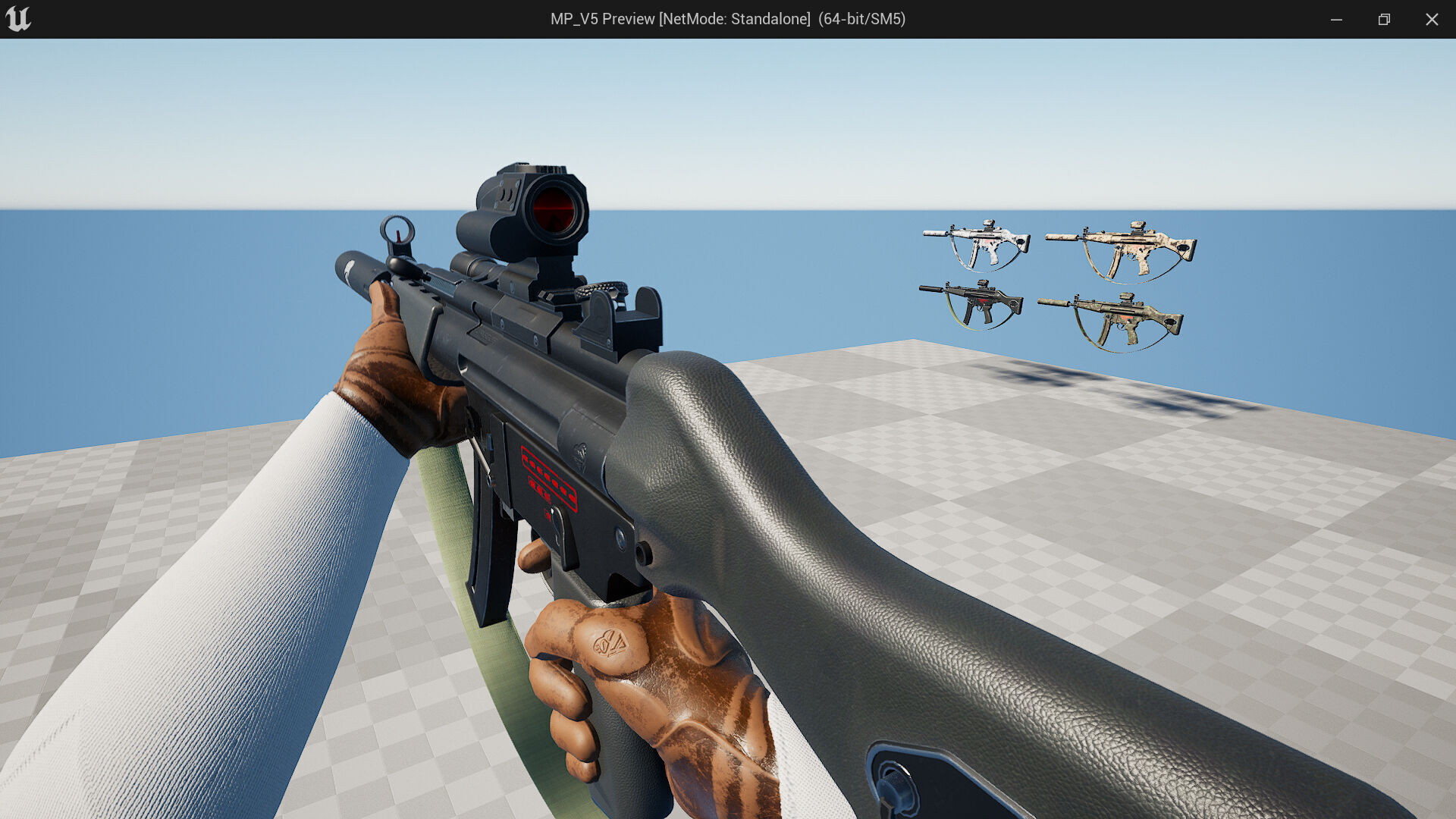 MP5 Submachine gun Fps - Tps Low-poly 3D model_10