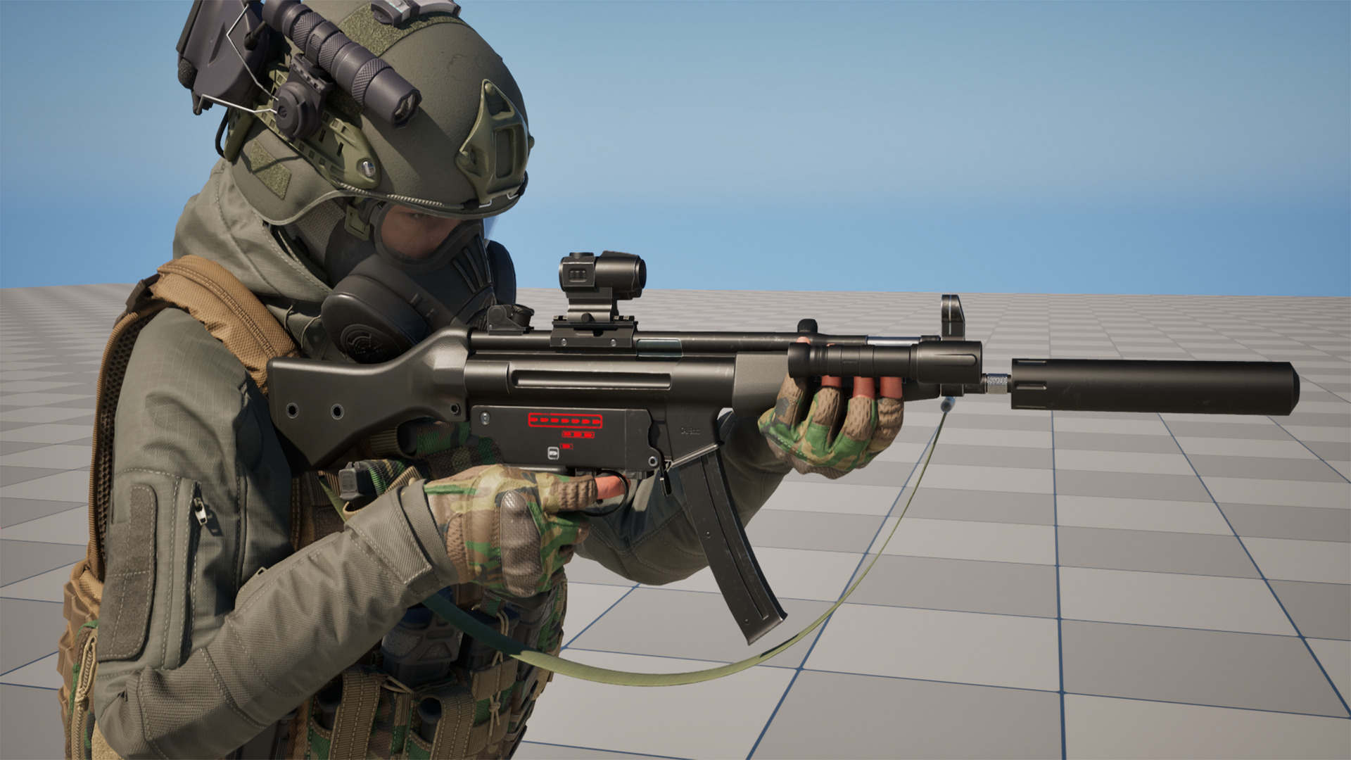 MP5 Submachine gun Fps - Tps Low-poly 3D model_14