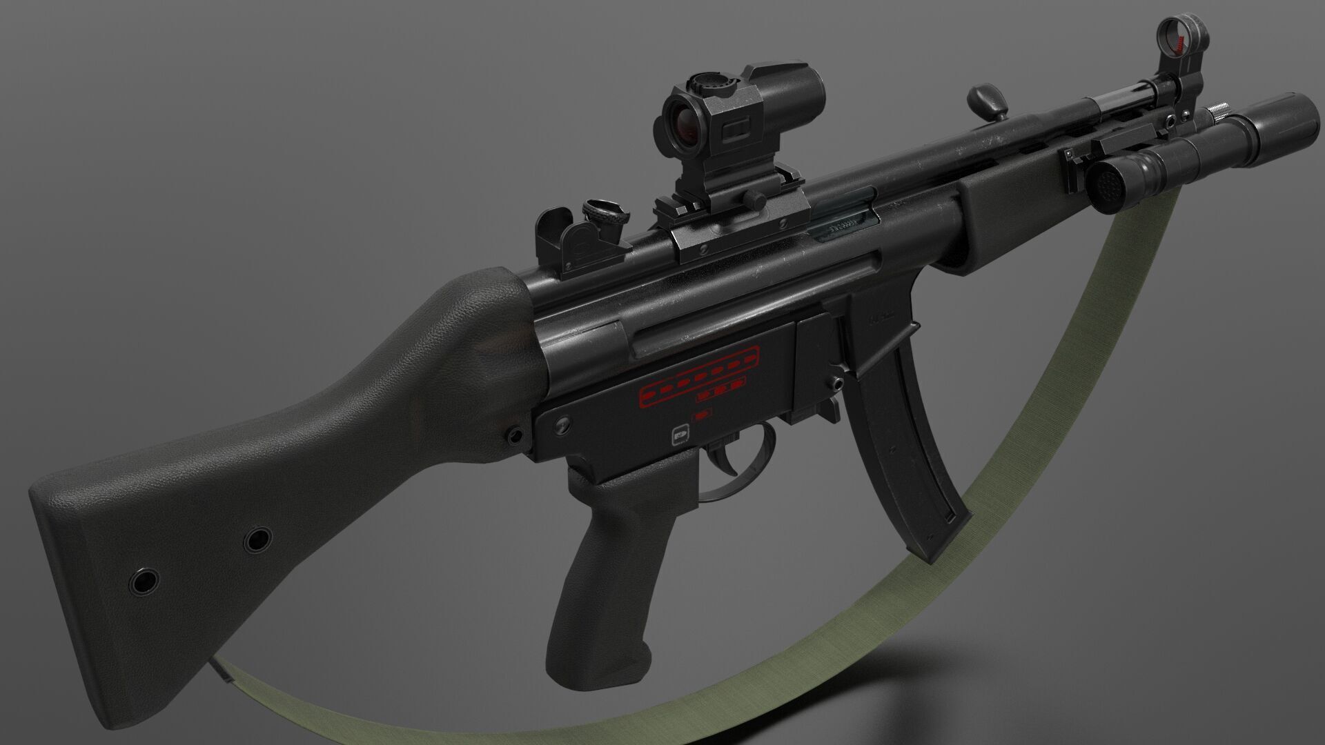 MP5 Submachine gun Fps - Tps Low-poly 3D model_3