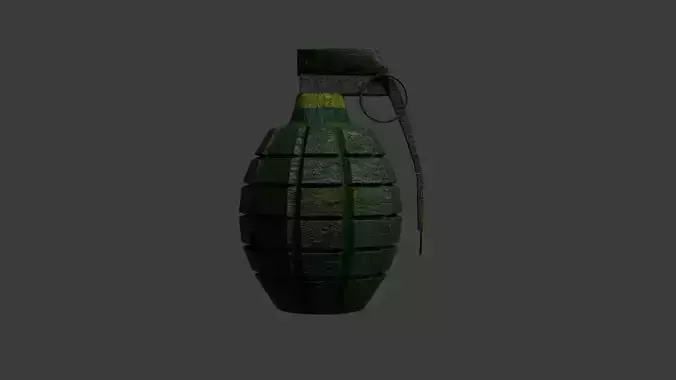Realistic Military Grenade 3D Model - PBR Textures - Low Poly