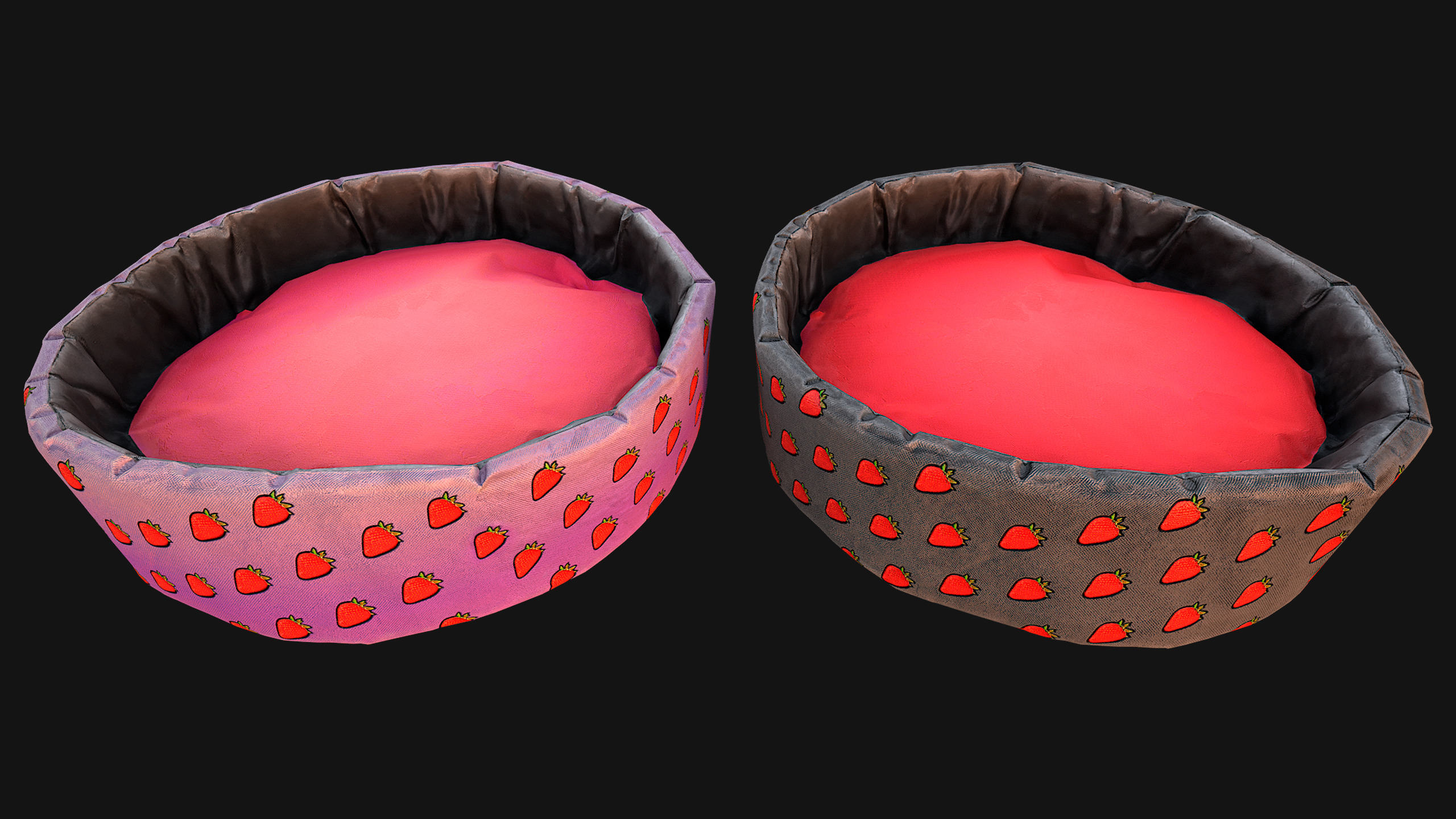 Pet Bed Sofa Pillow Cat Dog Zoo Furniture Pack Low-poly 3D model_37