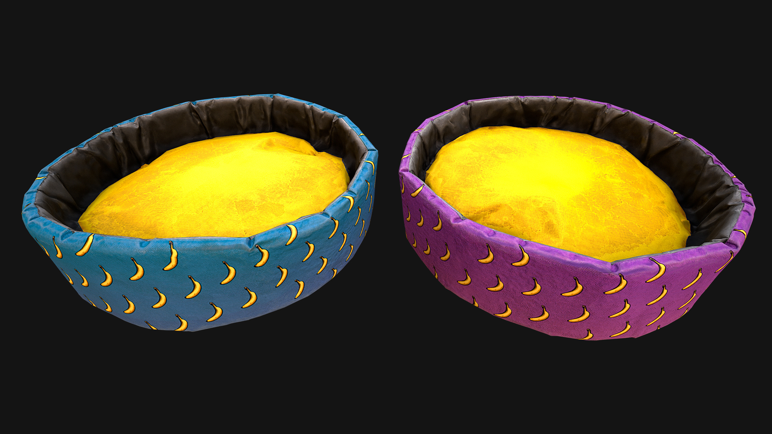 Pet Bed Sofa Pillow Cat Dog Zoo Furniture Pack Low-poly 3D model_30