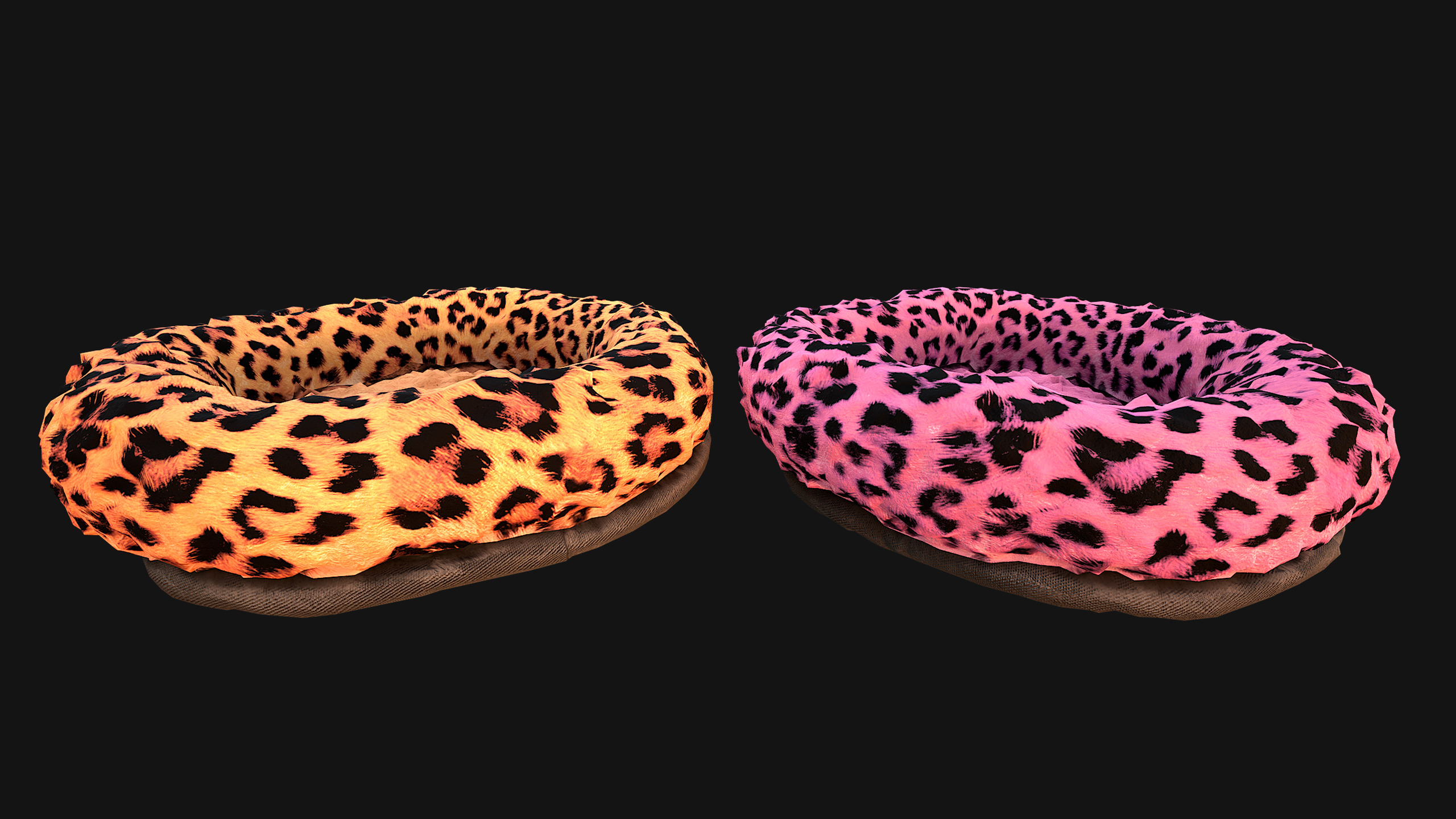 Pet Bed Sofa Pillow Cat Dog Zoo Furniture Pack Low-poly 3D model_60