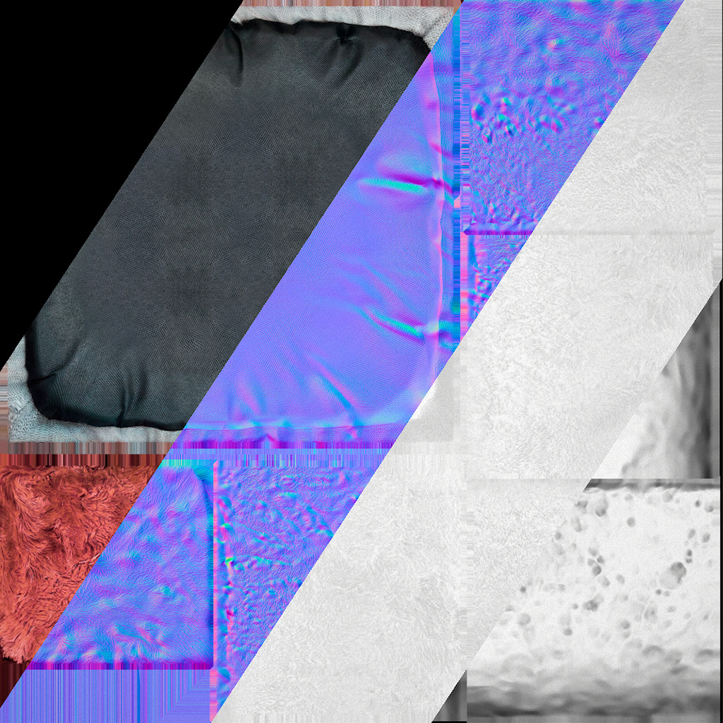 Pet Bed Sofa Pillow Cat Dog Zoo Furniture Pack Low-poly 3D model_83