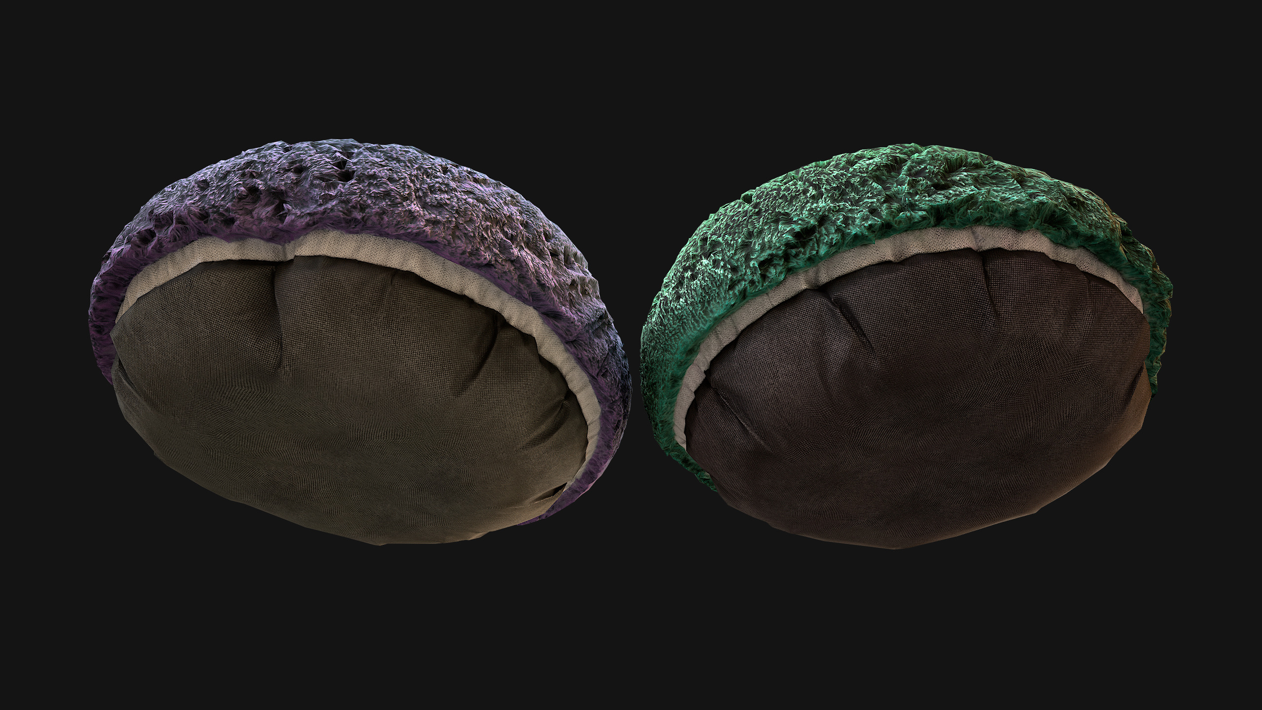 Pet Bed Sofa Pillow Cat Dog Zoo Furniture Pack Low-poly 3D model_49