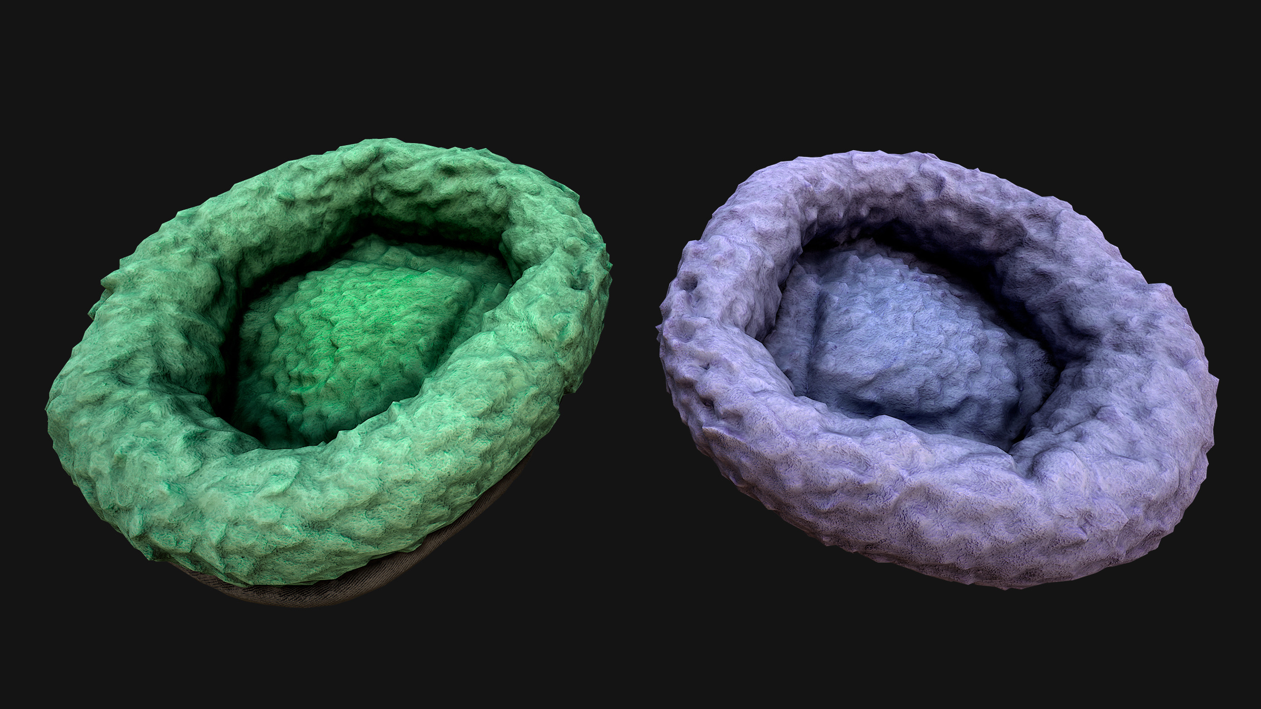 Pet Bed Sofa Pillow Cat Dog Zoo Furniture Pack Low-poly 3D model_59