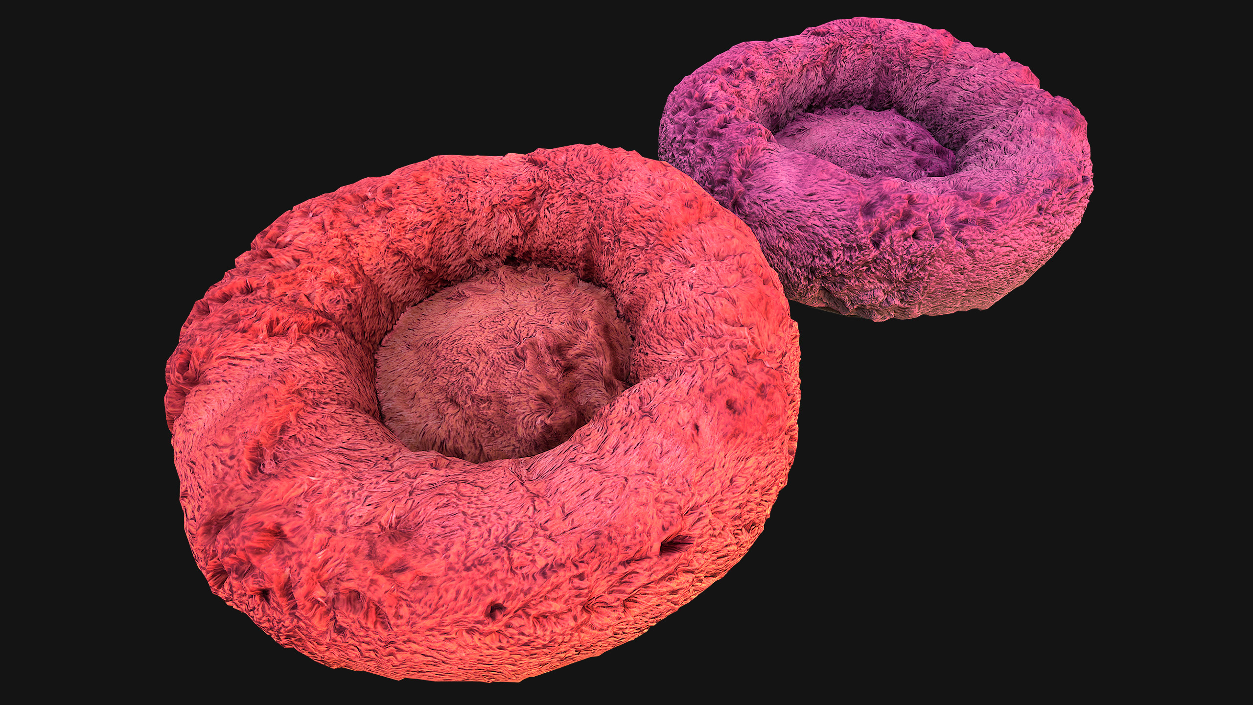 Pet Bed Sofa Pillow Cat Dog Zoo Furniture Pack Low-poly 3D model_52