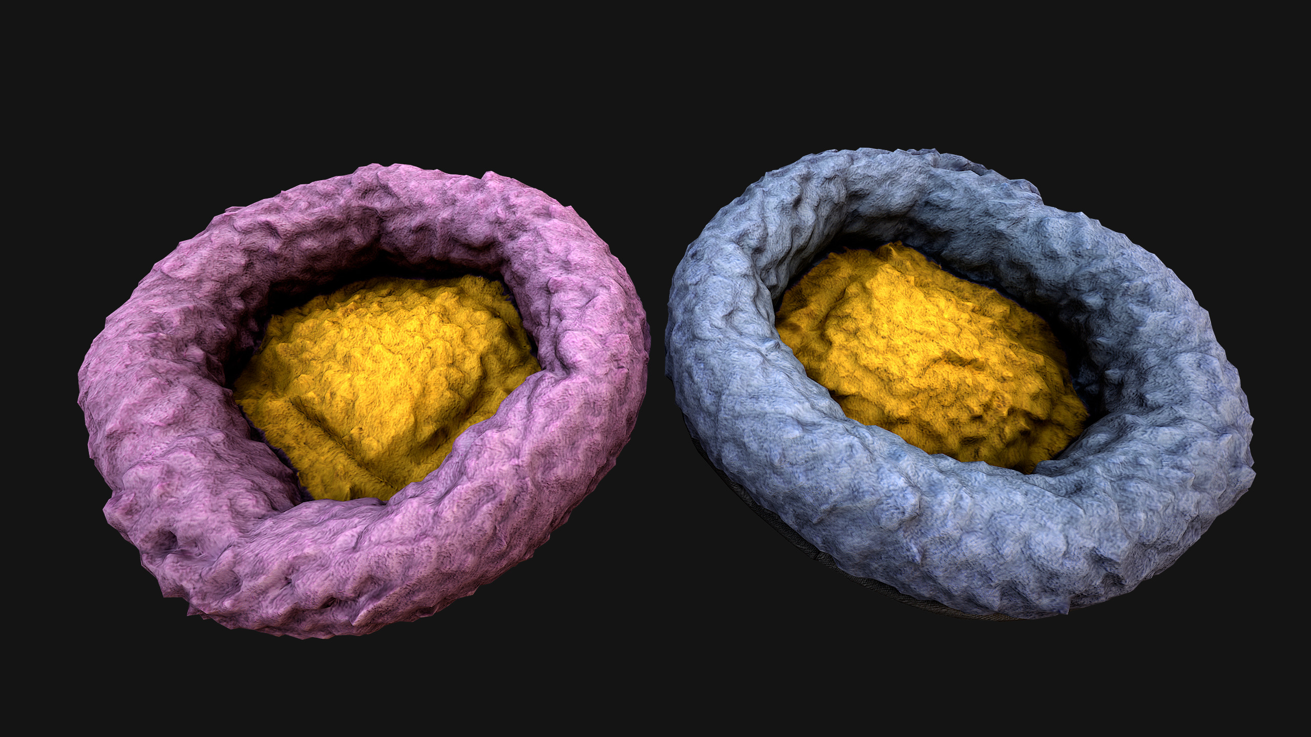 Pet Bed Sofa Pillow Cat Dog Zoo Furniture Pack Low-poly 3D model_56