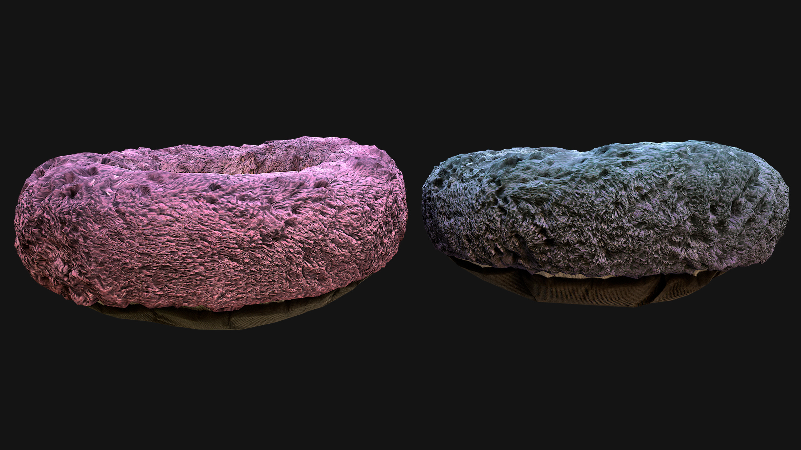 Pet Bed Sofa Pillow Cat Dog Zoo Furniture Pack Low-poly 3D model_46