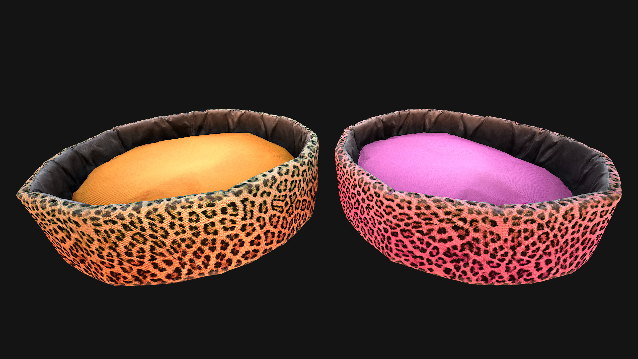 Pet Bed Sofa Pillow Cat Dog Zoo Furniture Pack Low-poly 3D model_34