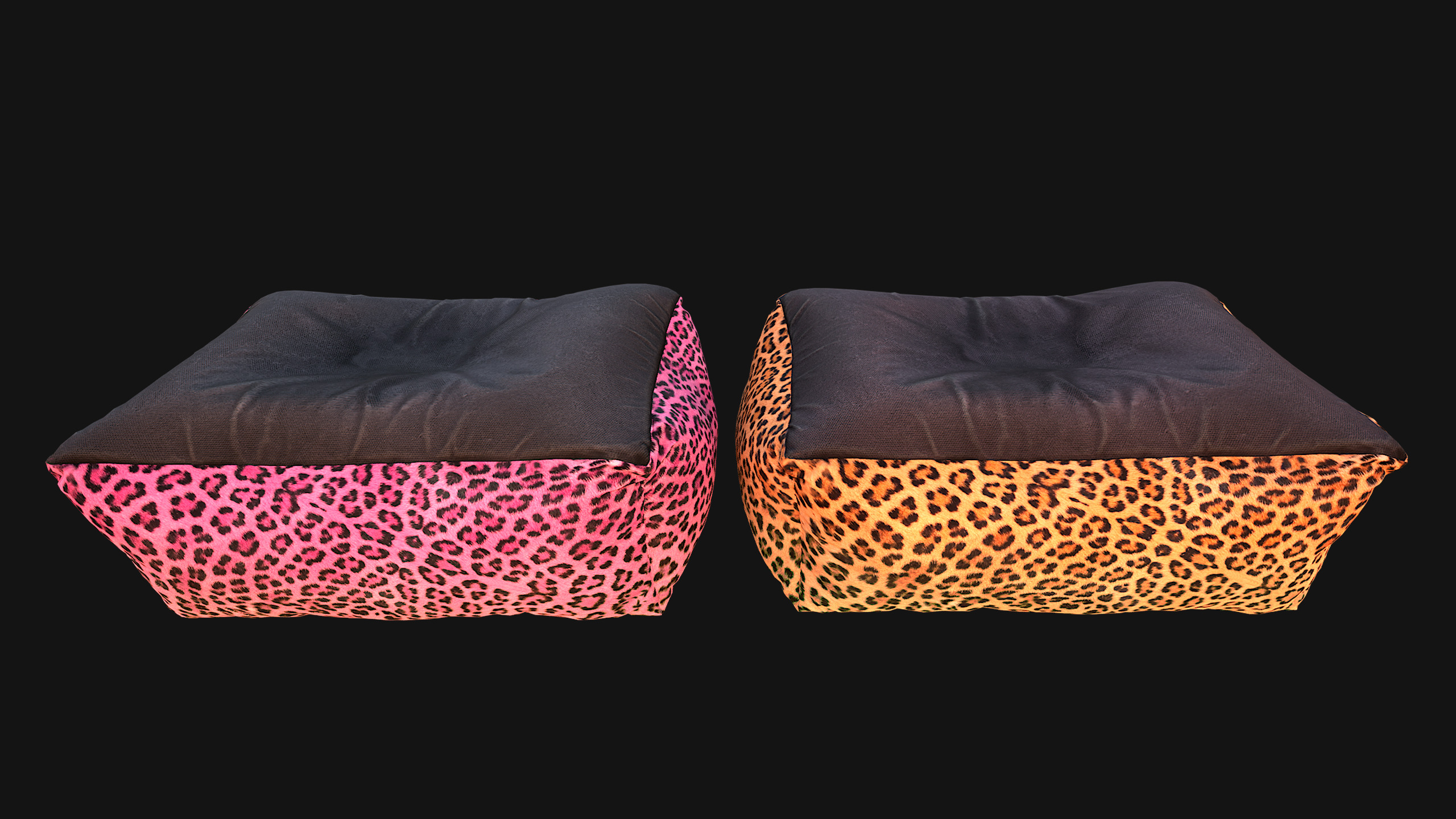 Pet Bed Sofa Pillow Cat Dog Zoo Furniture Pack Low-poly 3D model_43