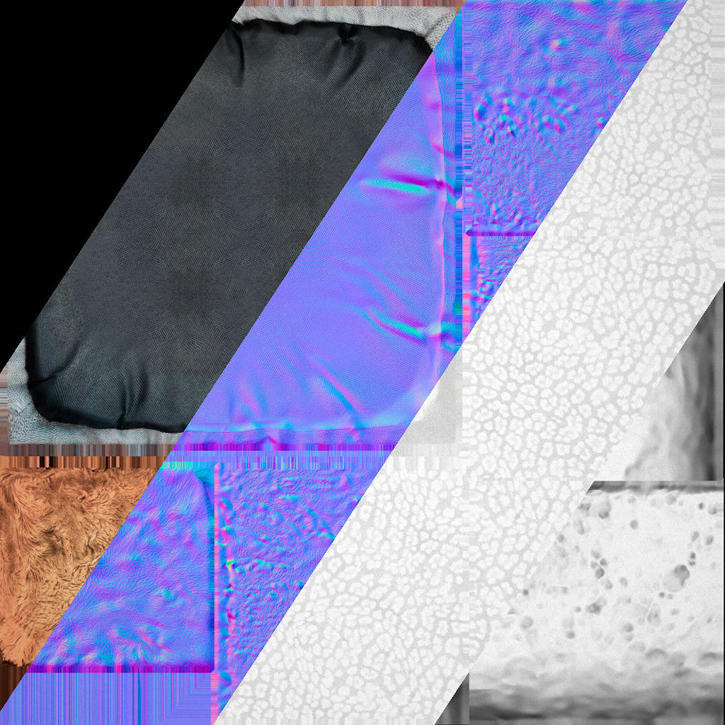 Pet Bed Sofa Pillow Cat Dog Zoo Furniture Pack Low-poly 3D model_82