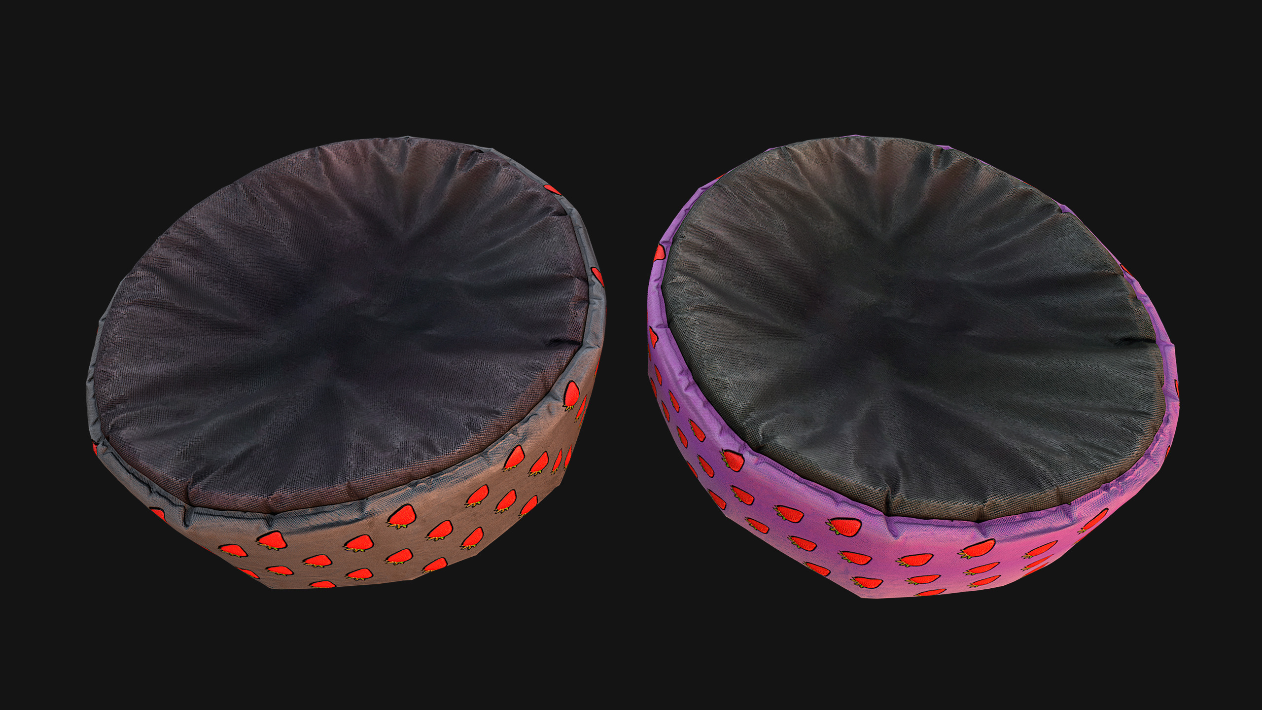 Pet Bed Sofa Pillow Cat Dog Zoo Furniture Pack Low-poly 3D model_36