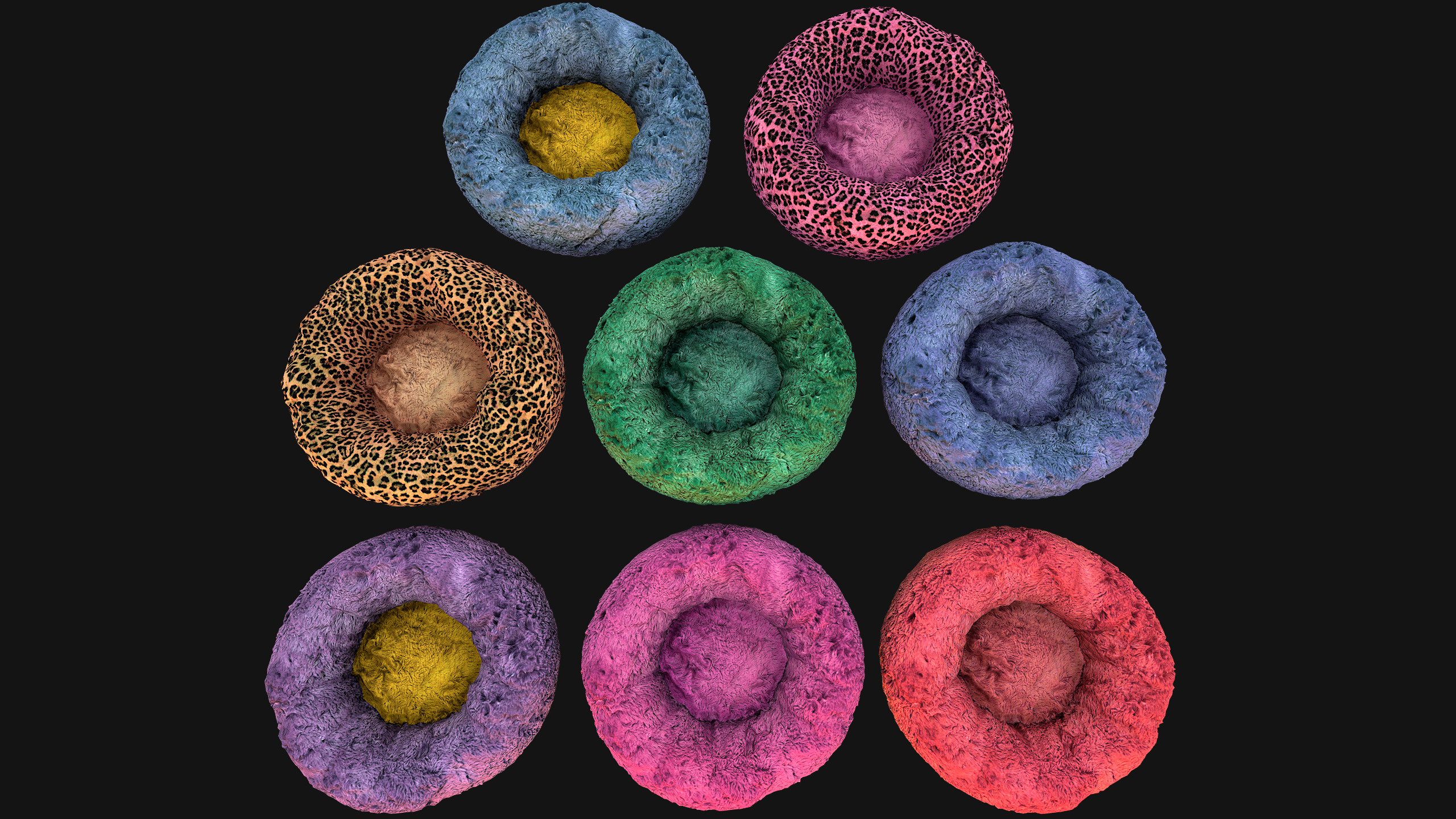 Pet Bed Sofa Pillow Cat Dog Zoo Furniture Pack Low-poly 3D model_26