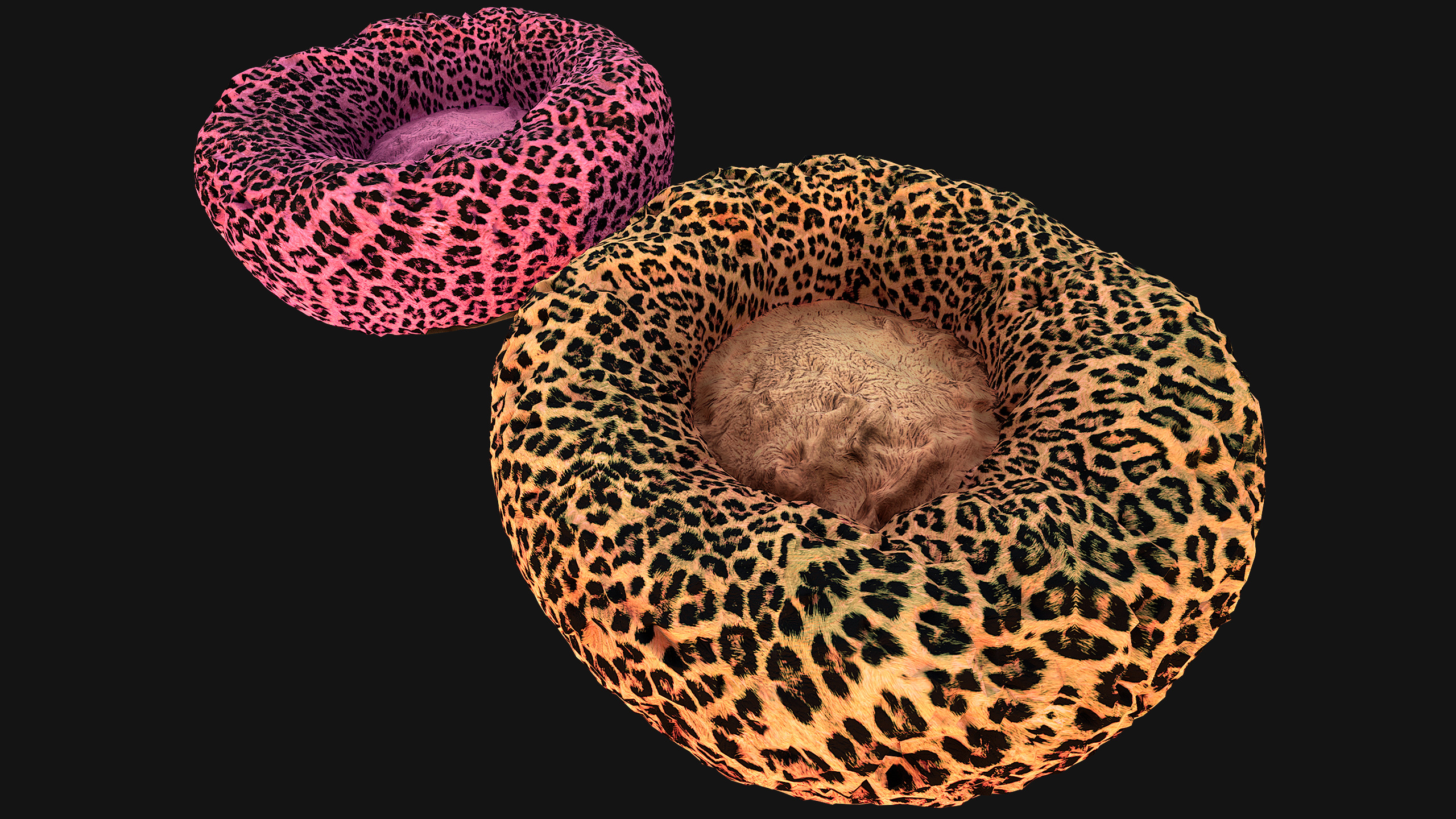 Pet Bed Sofa Pillow Cat Dog Zoo Furniture Pack Low-poly 3D model_50